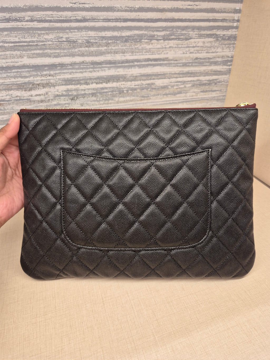Chanel O-Case Pouch Medium Caviar Black