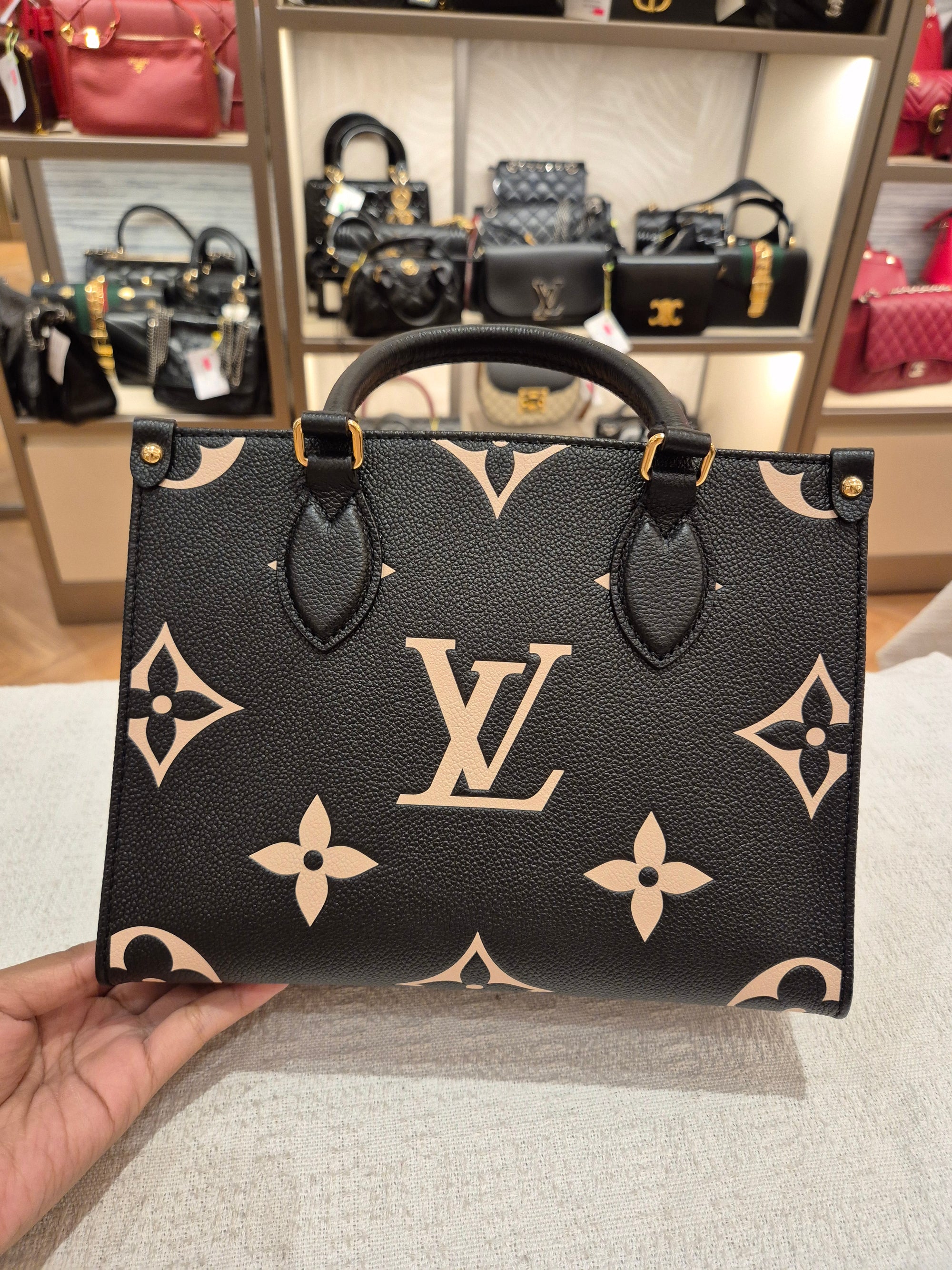 LV On The Go PM Bicolour Black Beige