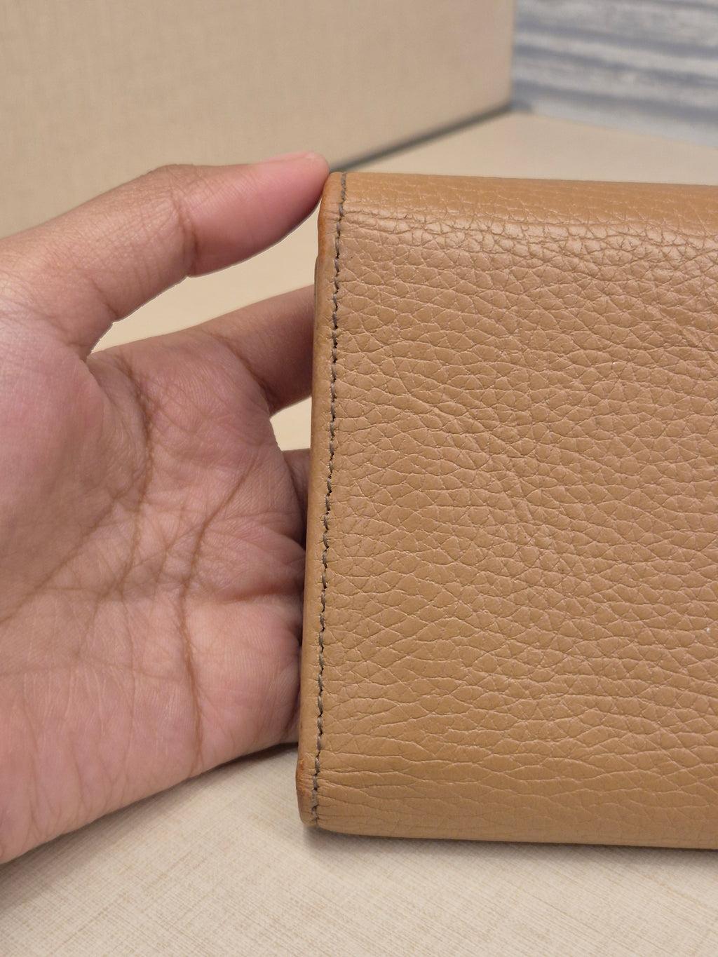 Gucci Soho Trifold Wallet Beige
