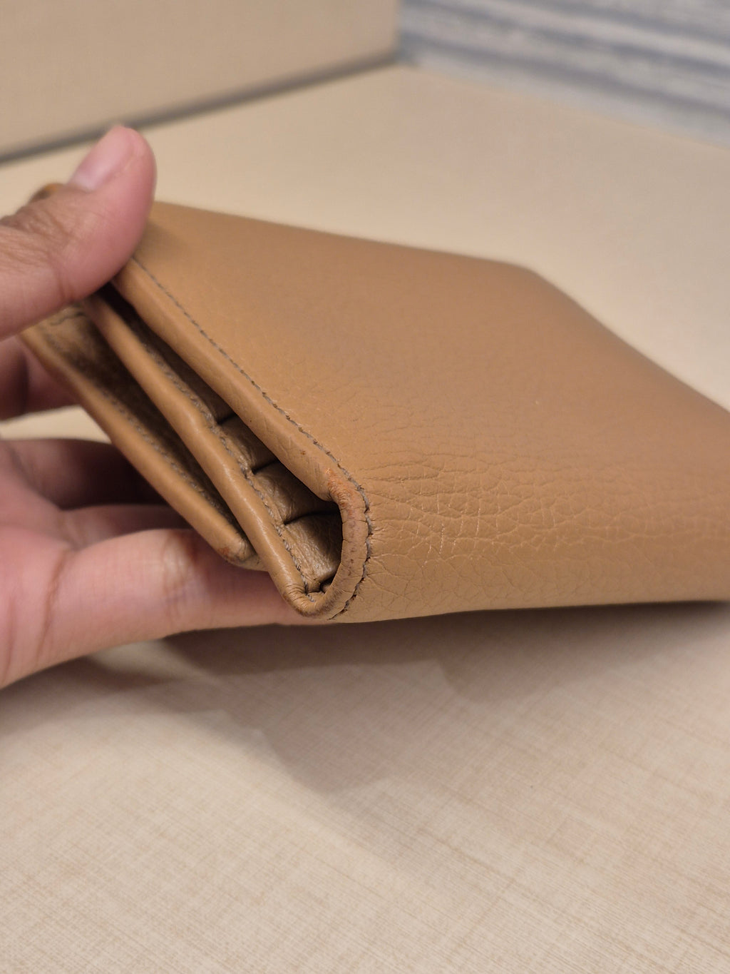 Gucci Soho Trifold Wallet Beige