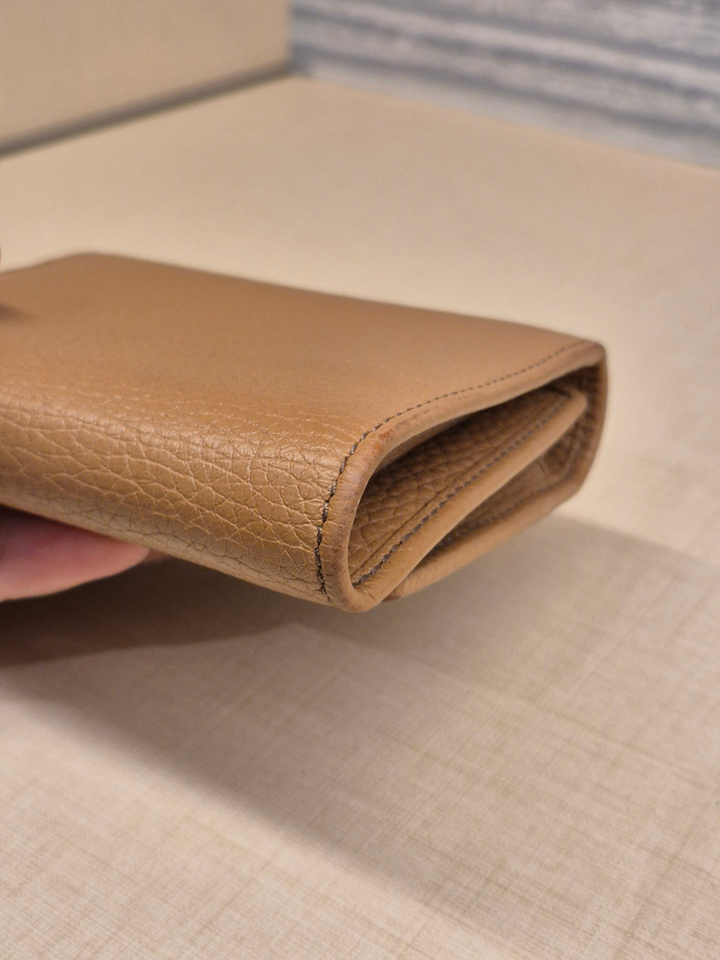 Gucci Soho Trifold Wallet Beige