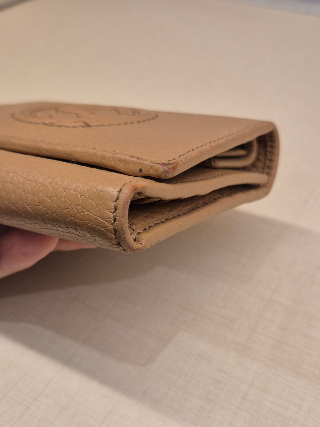 Gucci Soho Trifold Wallet Beige