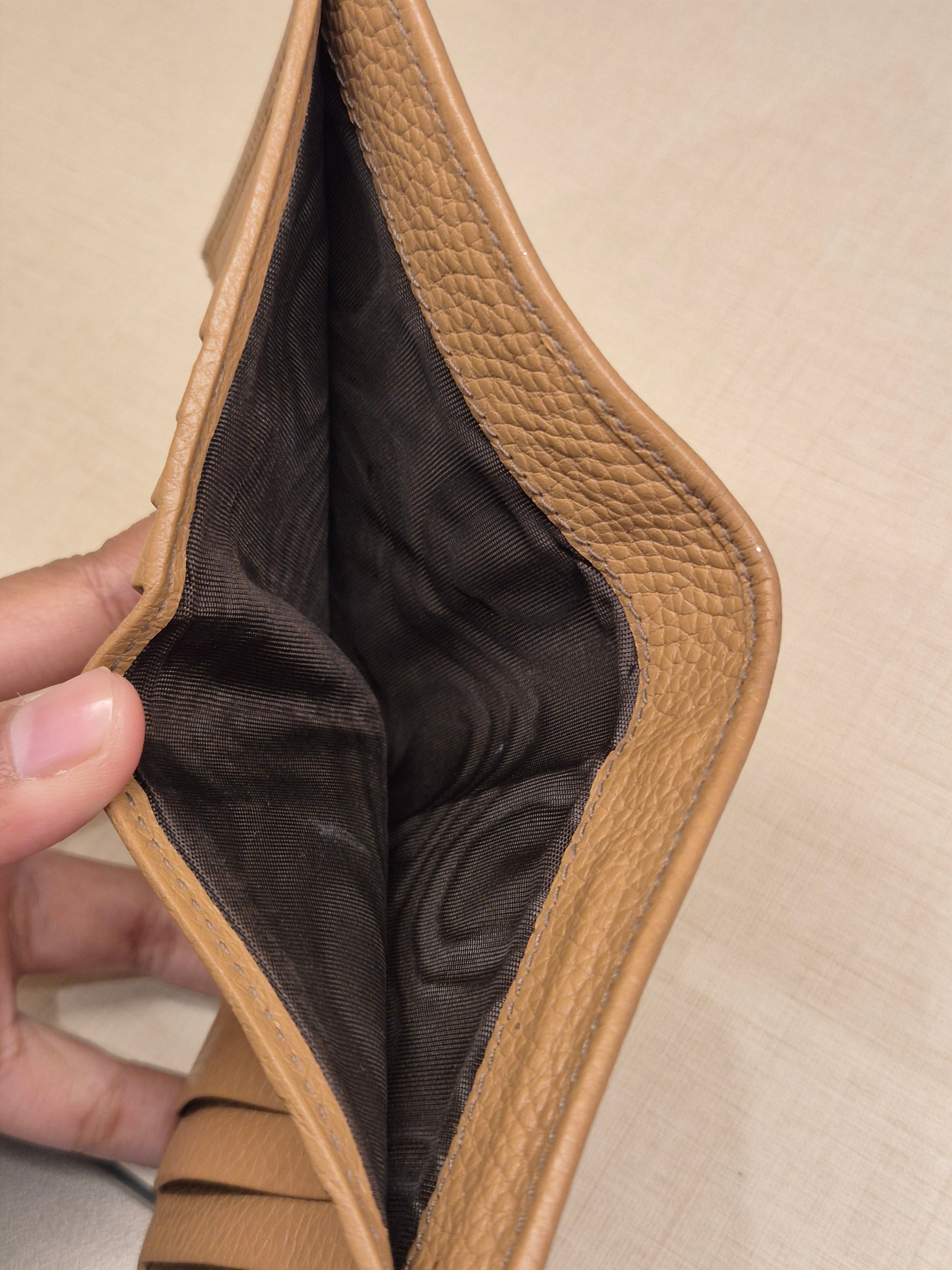 Gucci Soho Trifold Wallet Beige