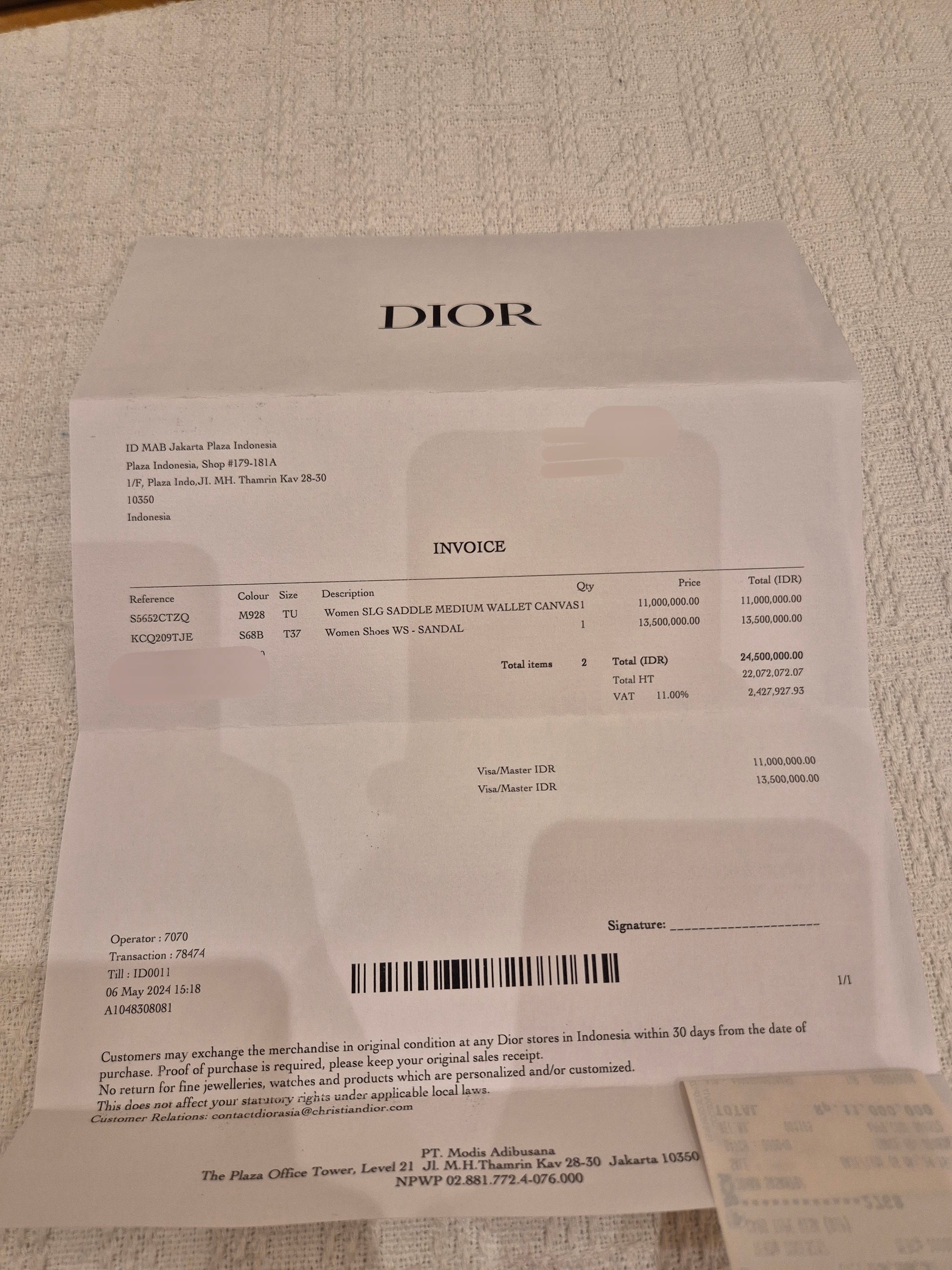 Dior Saddle Wallet Obliq