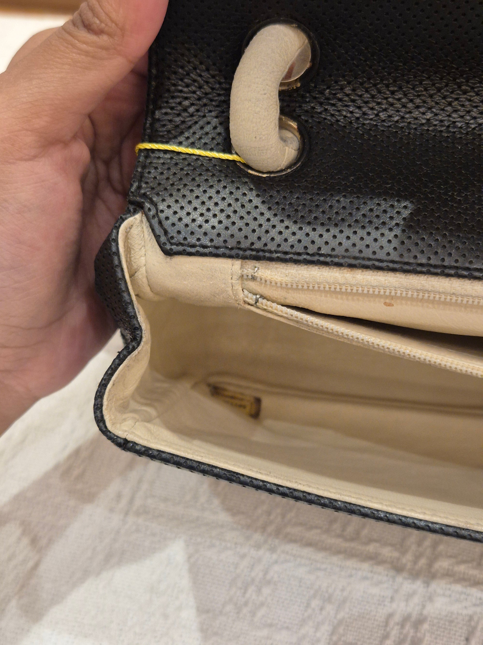 Chanel Perforated Flap Black and White