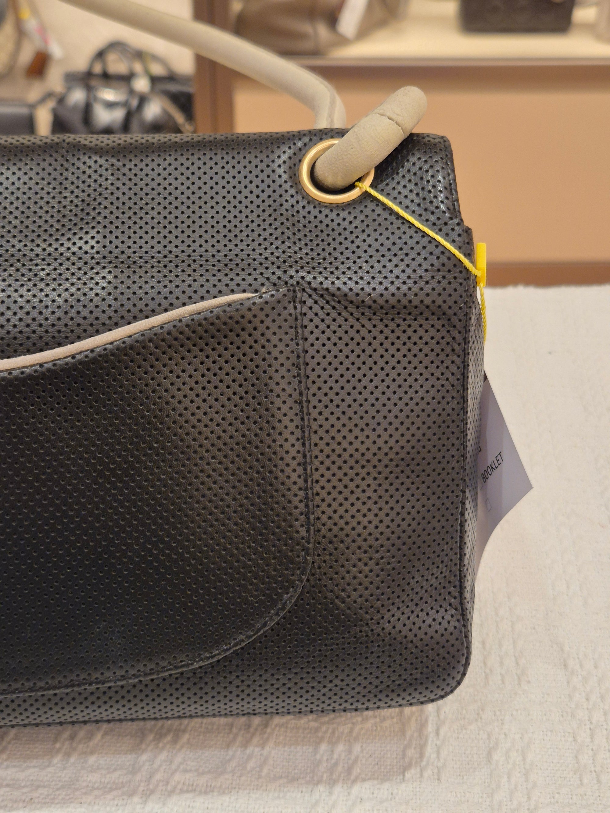 Chanel Perforated Flap Black and White