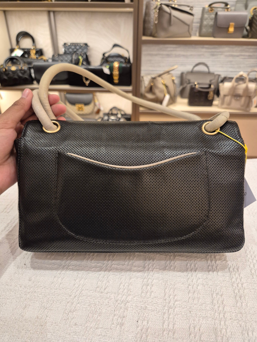 Chanel Perforated Flap Black and White