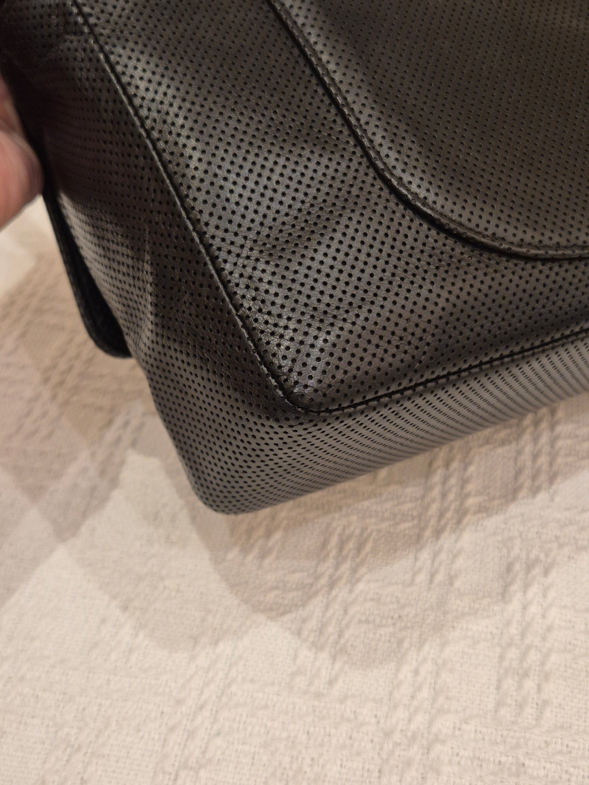 Chanel Perforated Flap Black and White