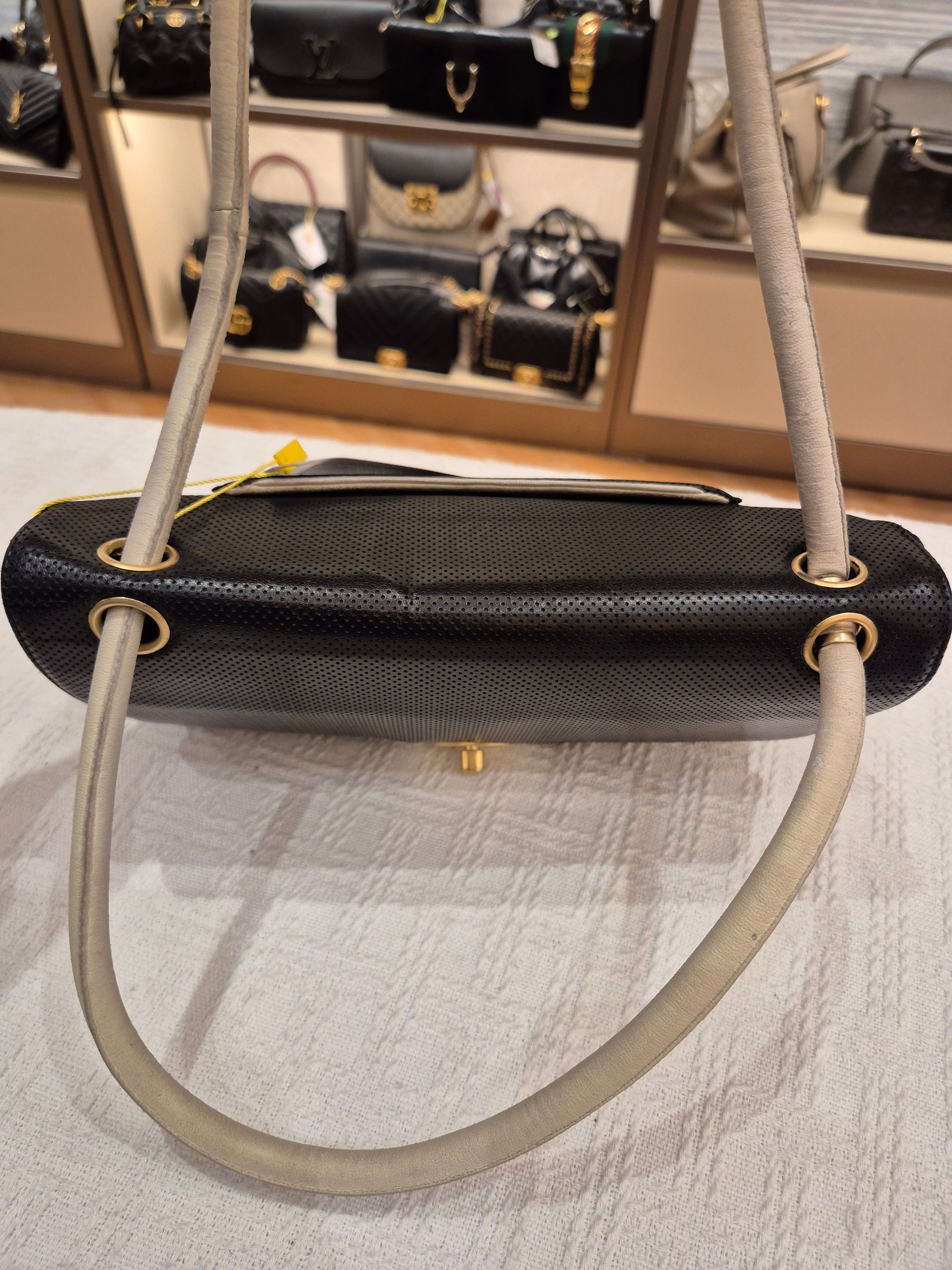 Chanel Perforated Flap Black and White