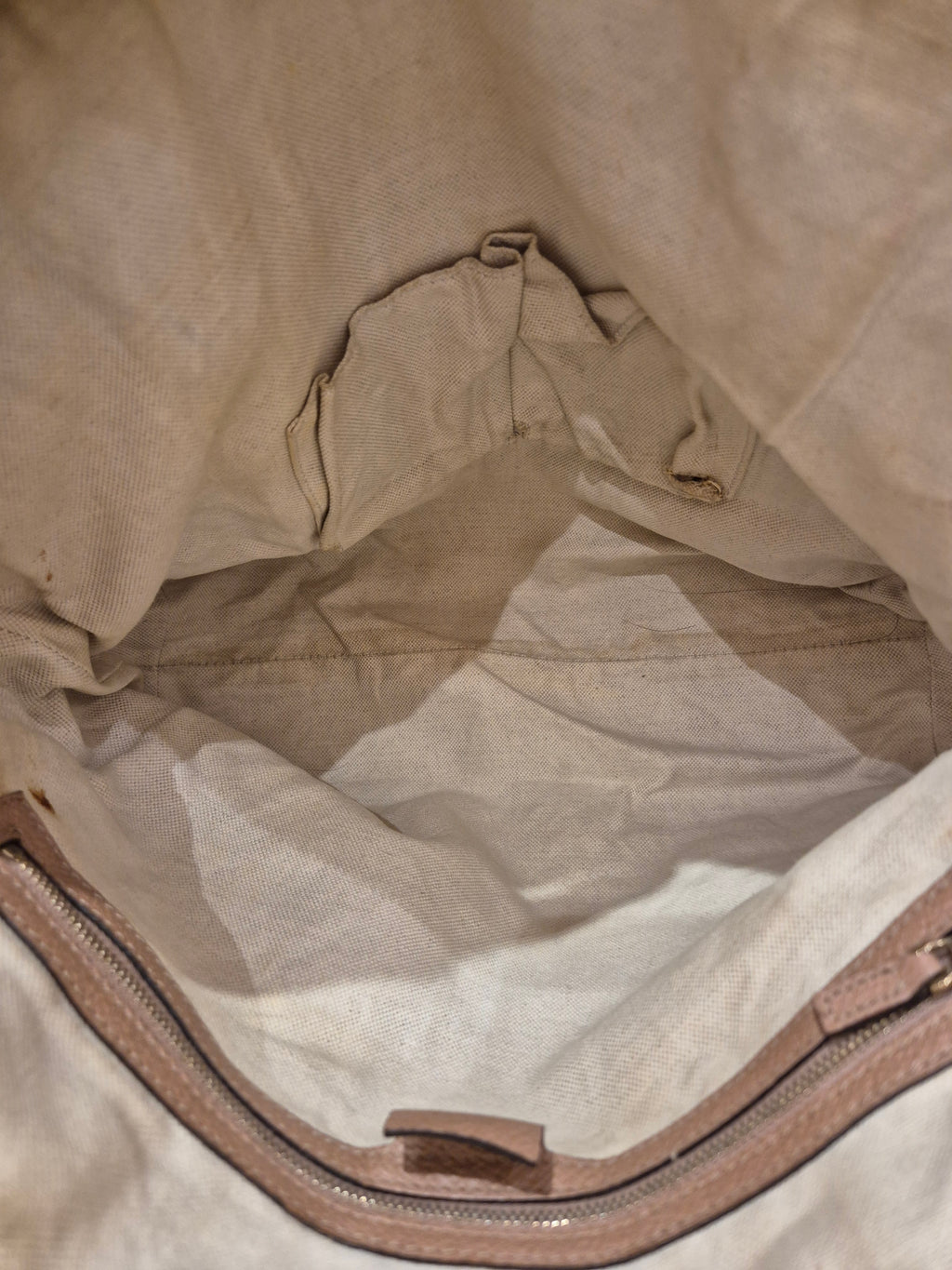 Gucci Bree Canvas Shoulder Nude