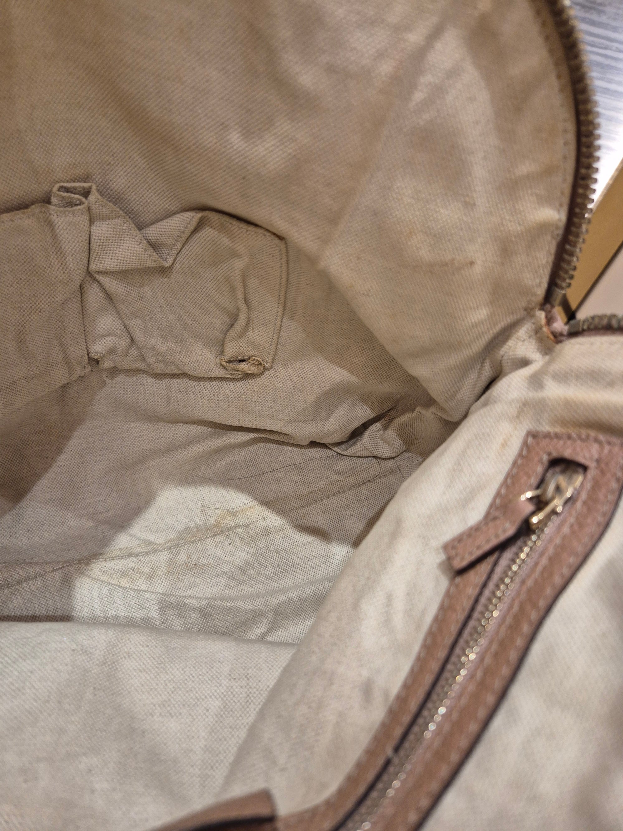 Gucci Bree Canvas Shoulder Nude