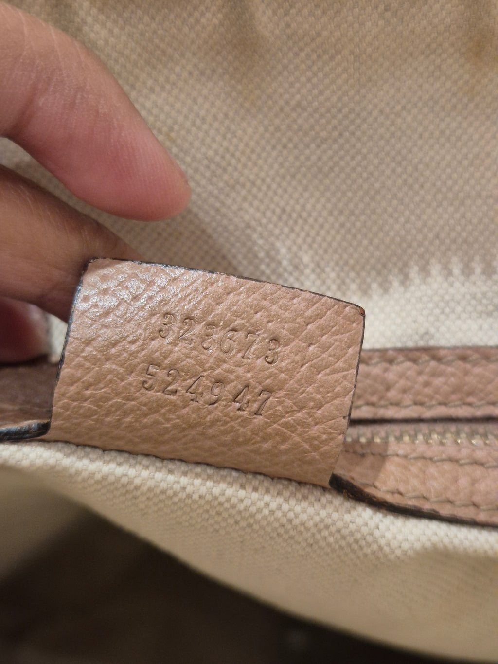 Gucci Bree Canvas Shoulder Nude