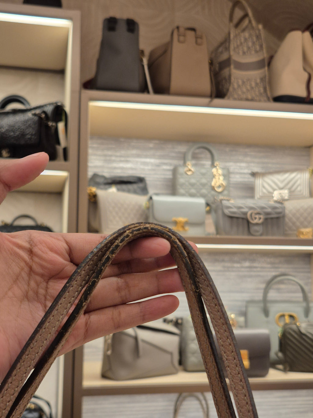 Gucci Bree Canvas Shoulder Nude