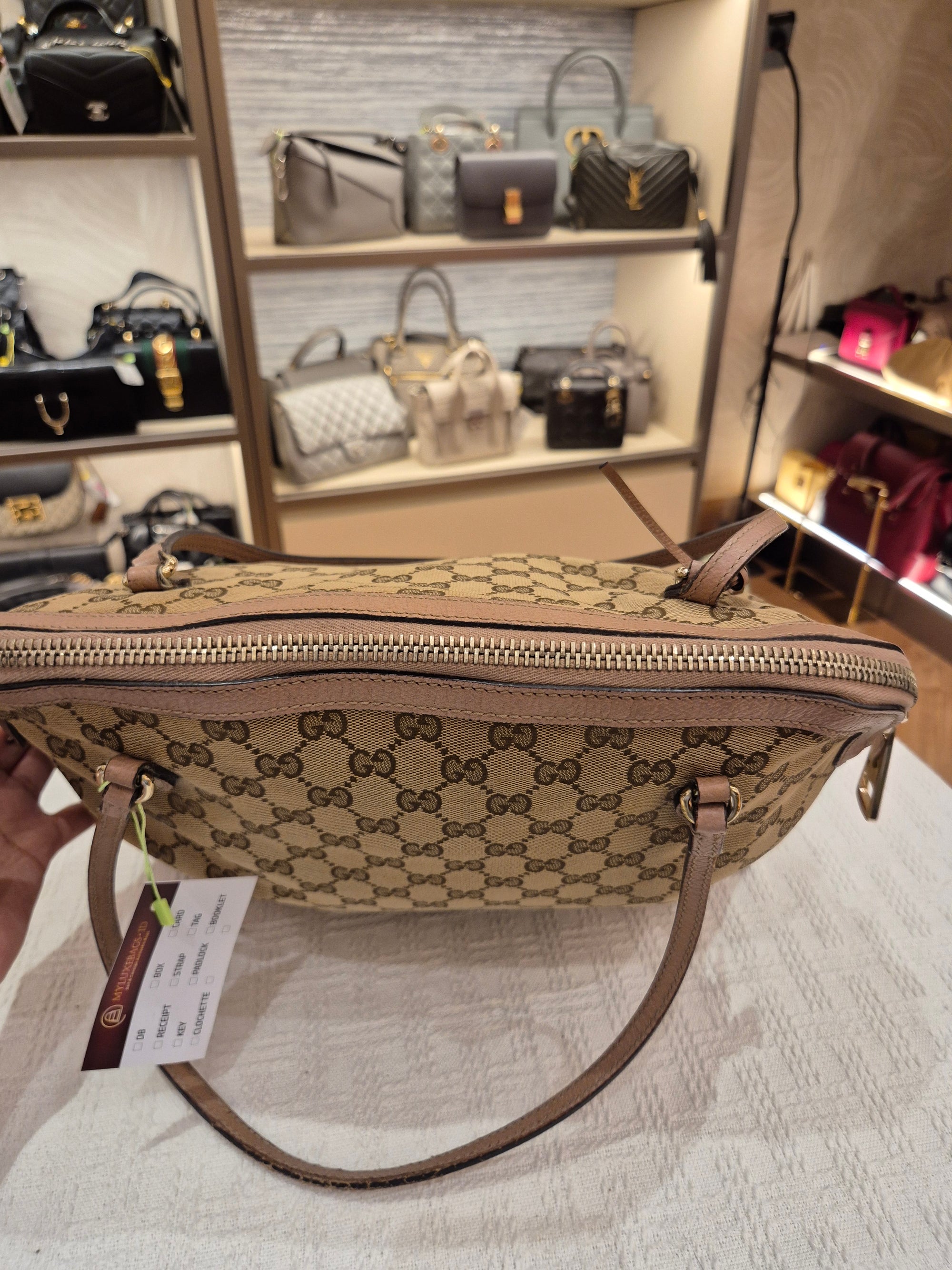 Gucci Bree Canvas Shoulder Nude