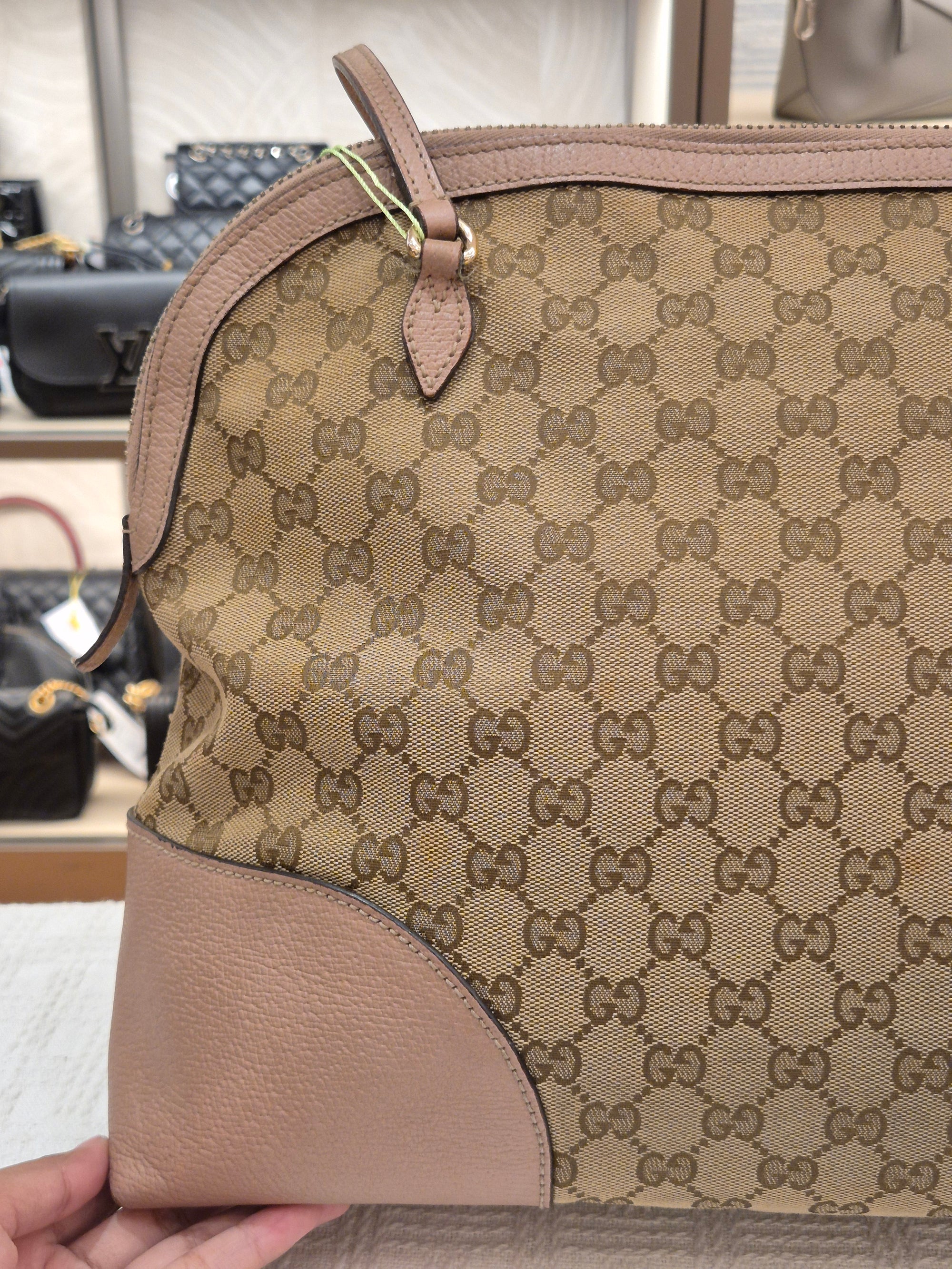 Gucci Bree Canvas Shoulder Nude