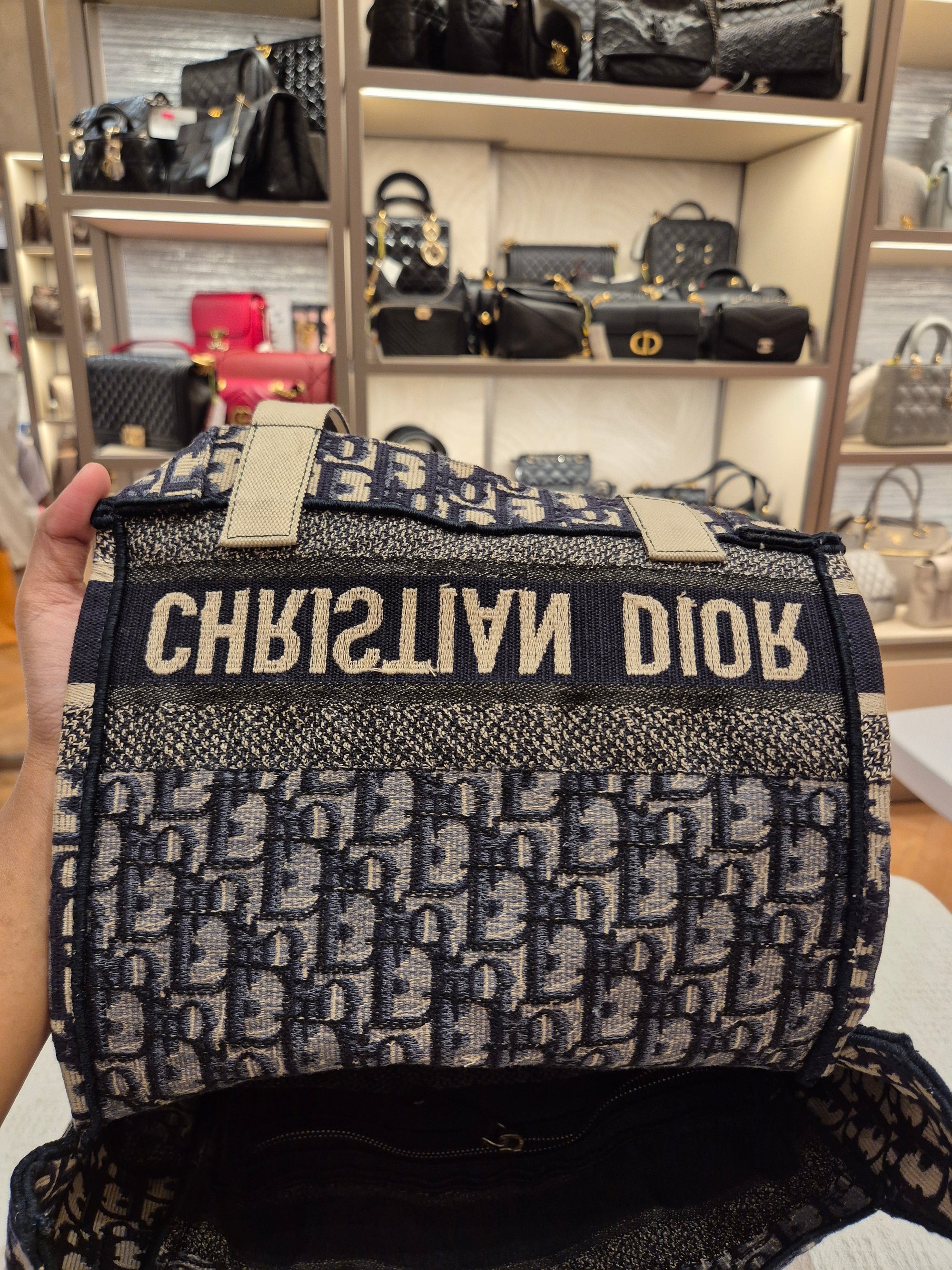 Dior Backpack Oblique Jacquard Navy