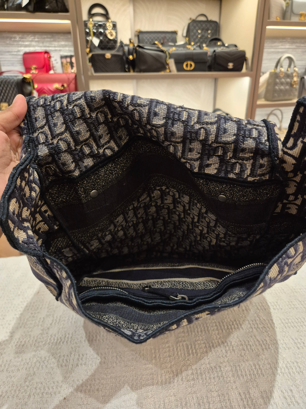 Dior Backpack Oblique Jacquard Navy