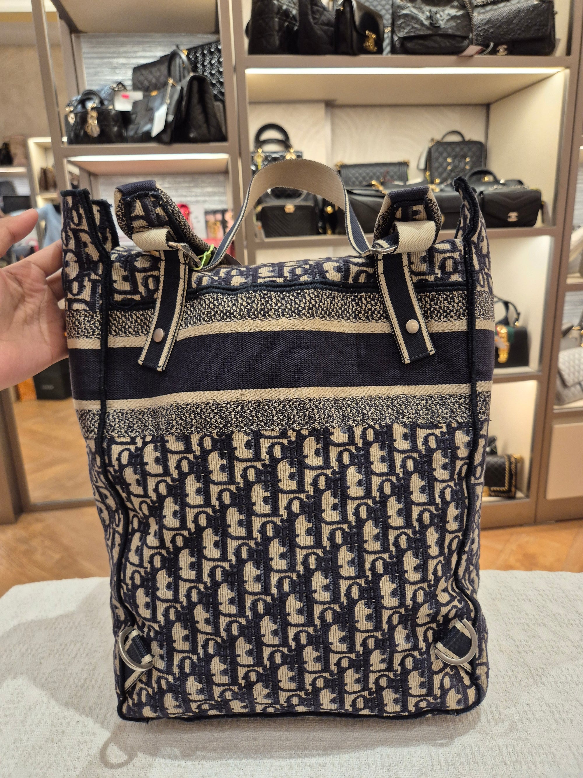 Dior Backpack Oblique Jacquard Navy