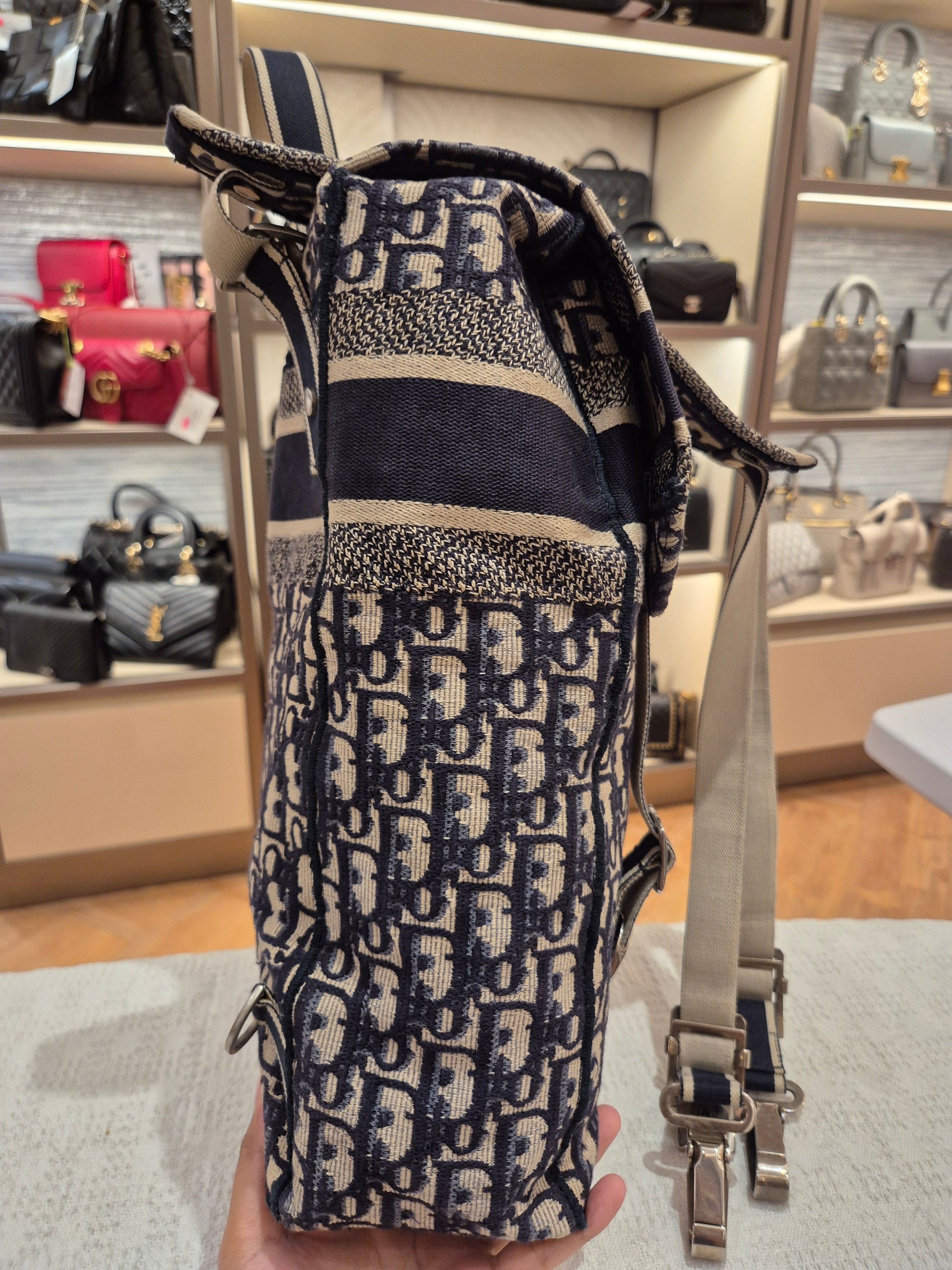 Dior Backpack Oblique Jacquard Navy