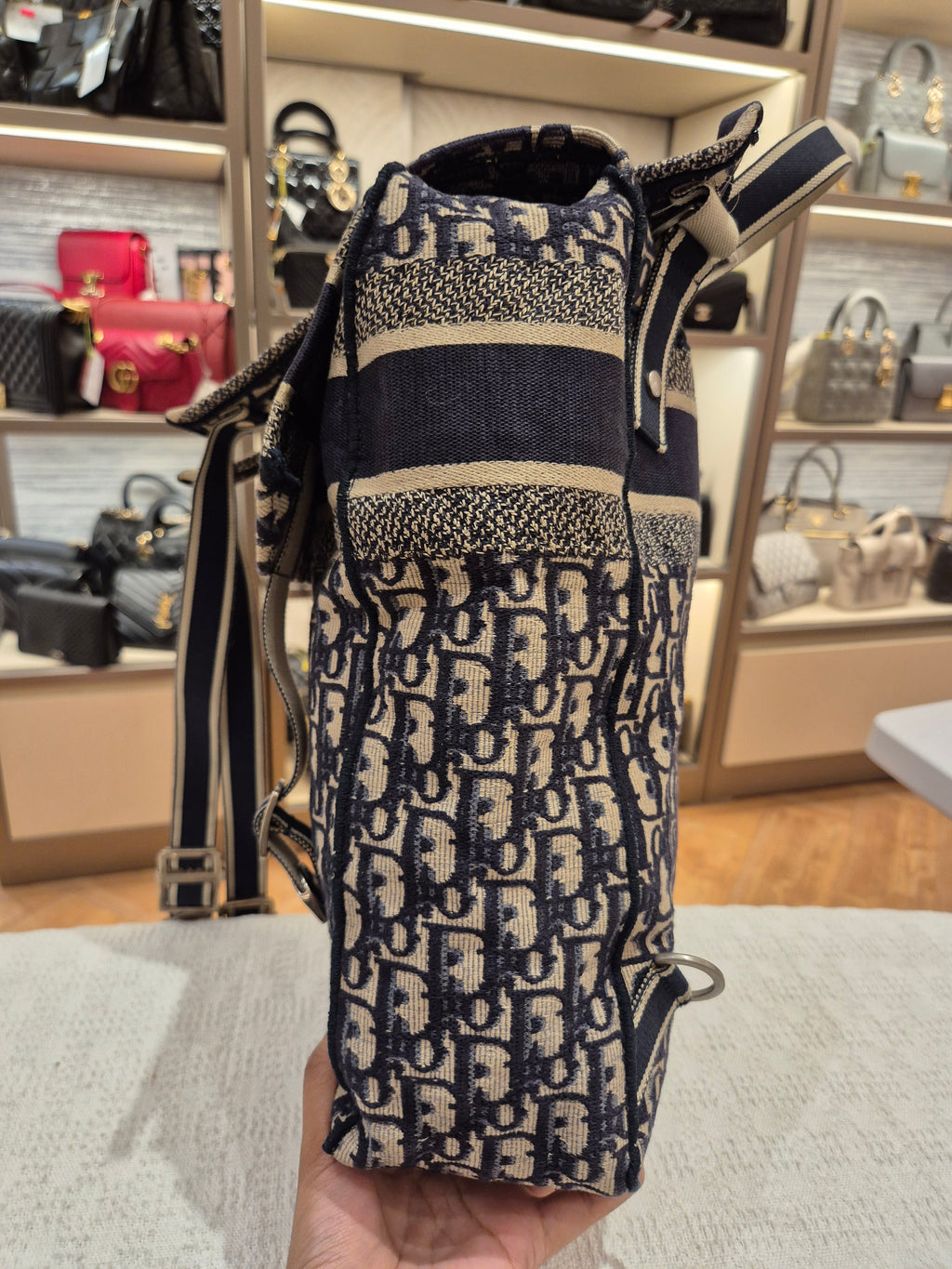 Dior Backpack Oblique Jacquard Navy