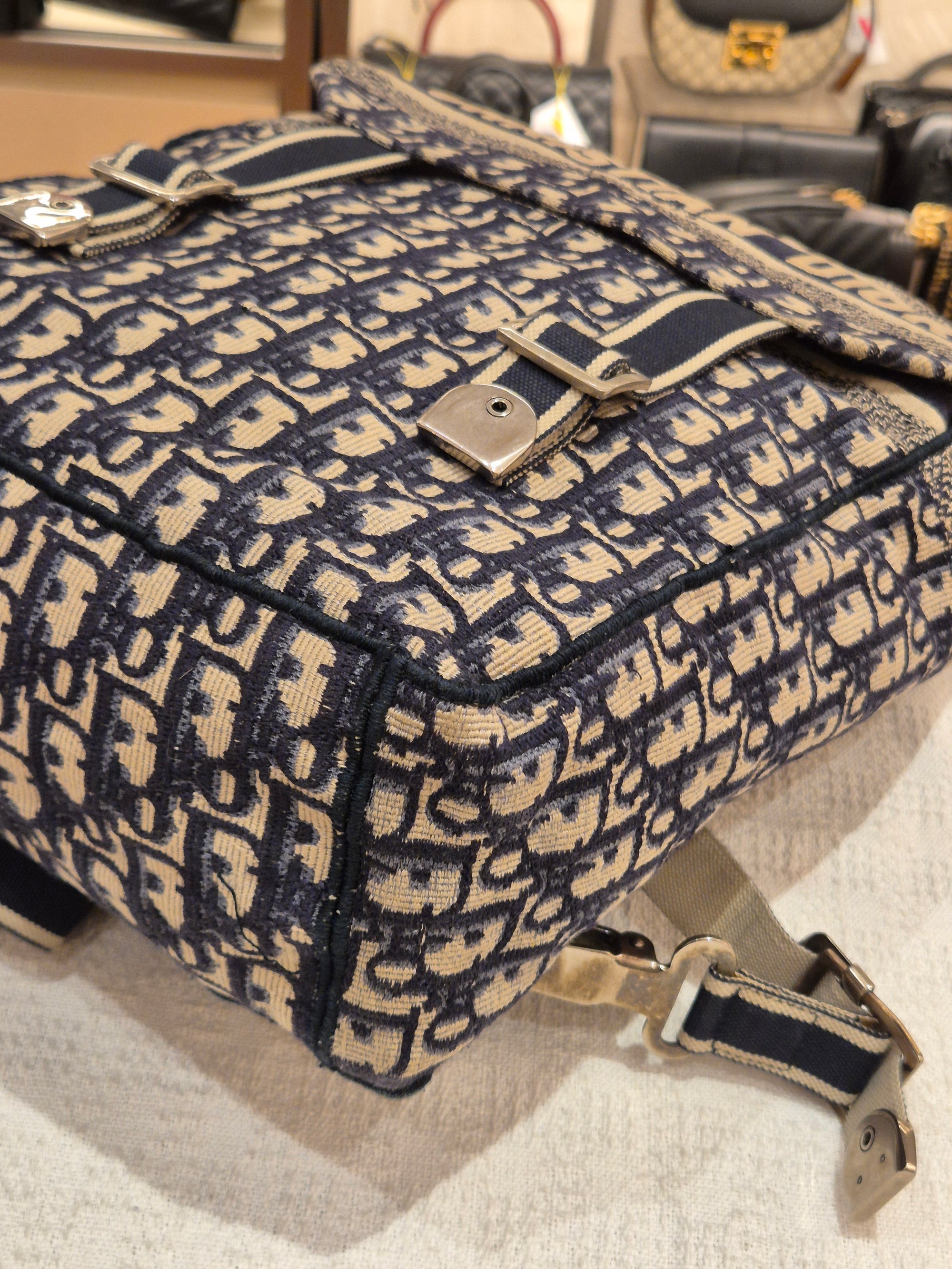 Dior Backpack Oblique Jacquard Navy
