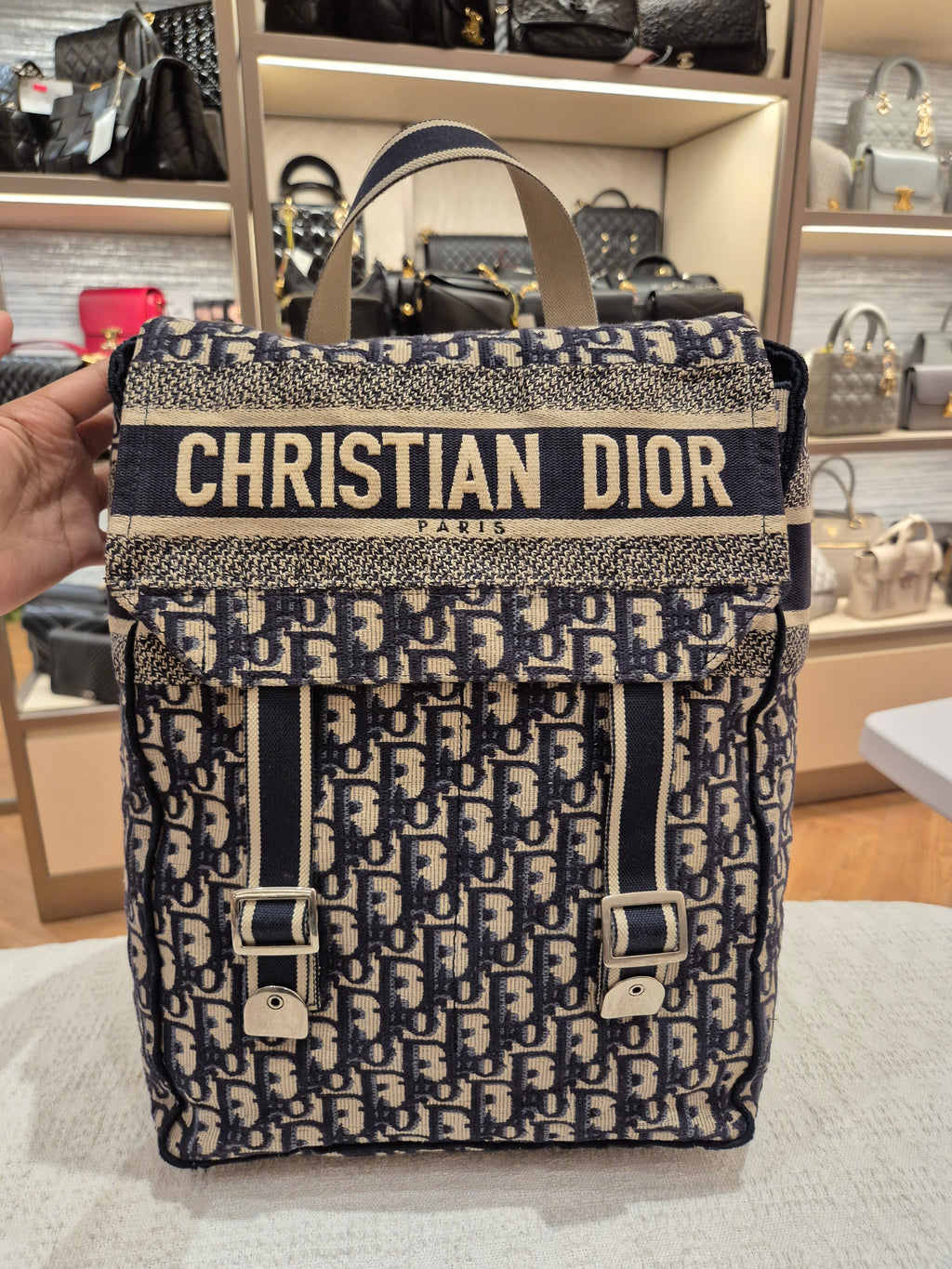 Dior Backpack Oblique Jacquard Navy