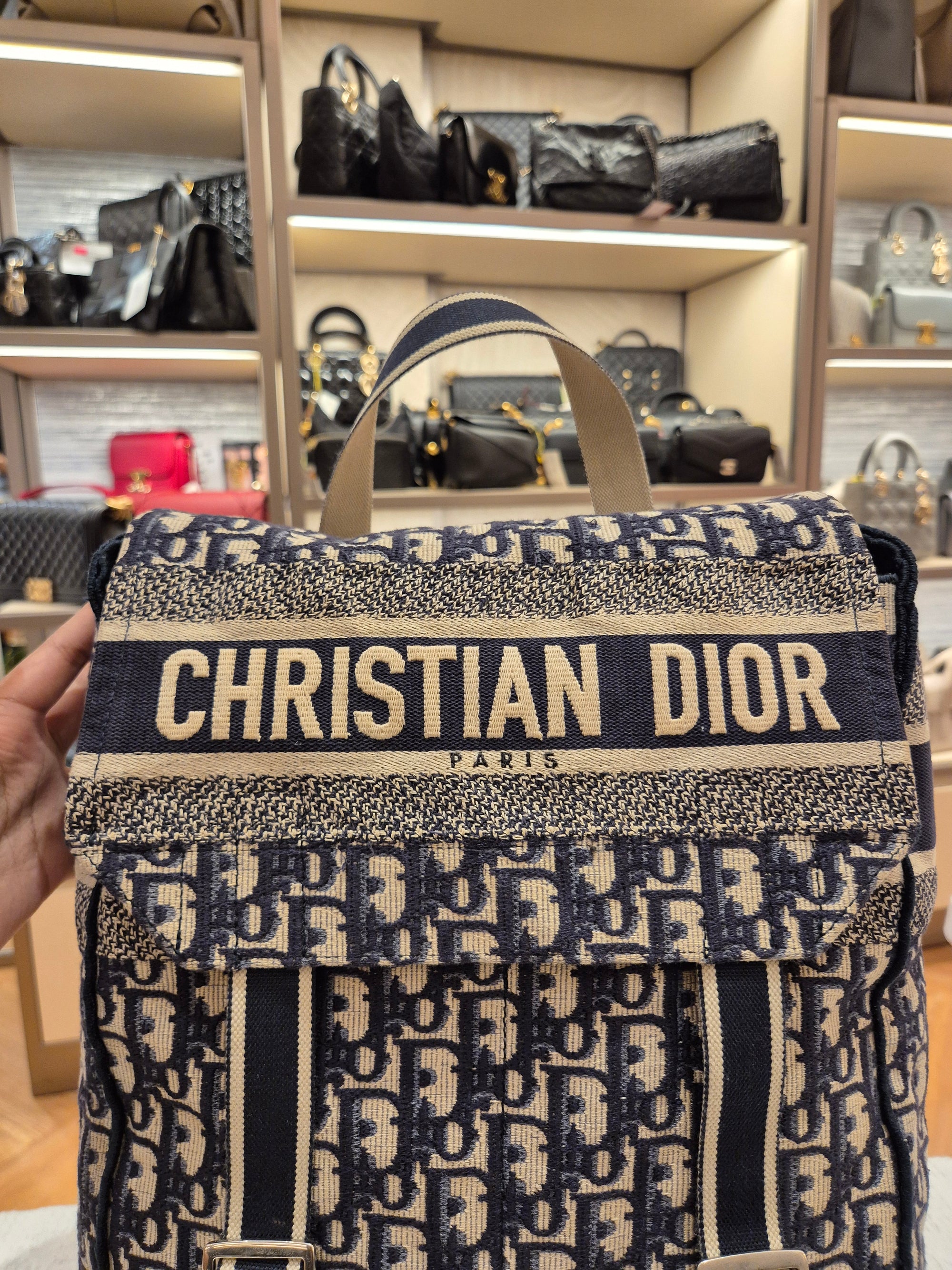 Dior Backpack Oblique Jacquard Navy