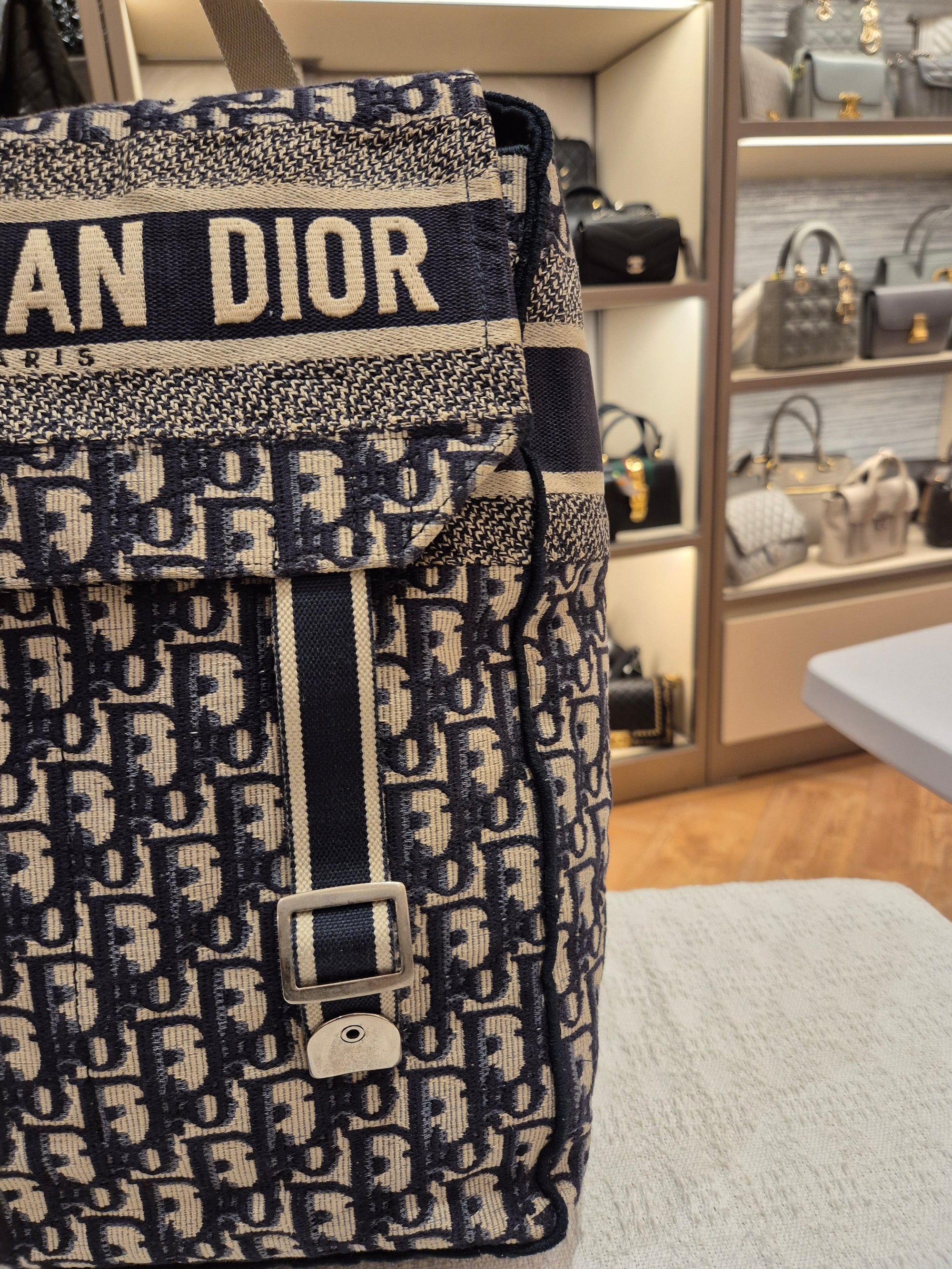 Dior Backpack Oblique Jacquard Navy
