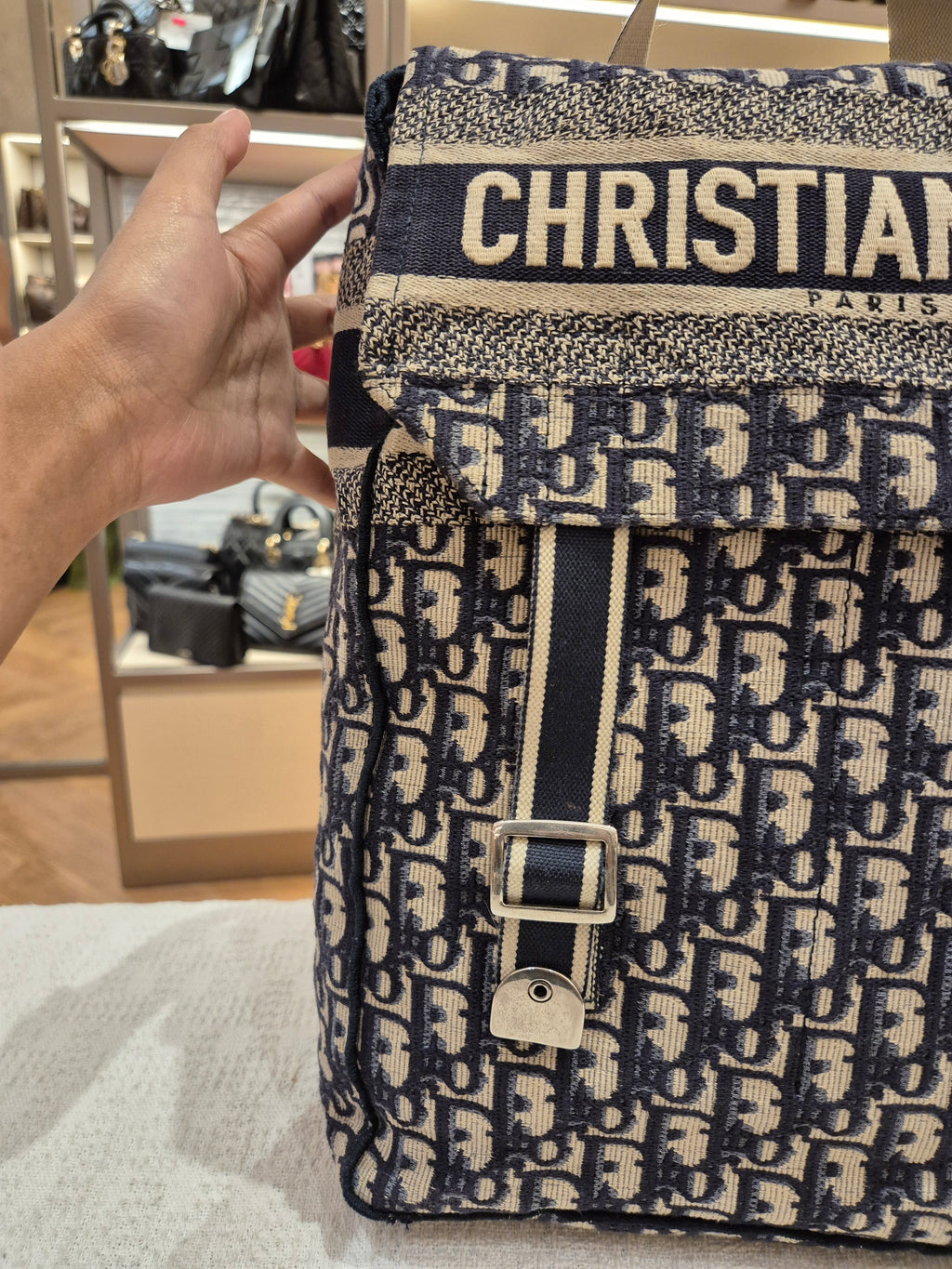 Dior Backpack Oblique Jacquard Navy