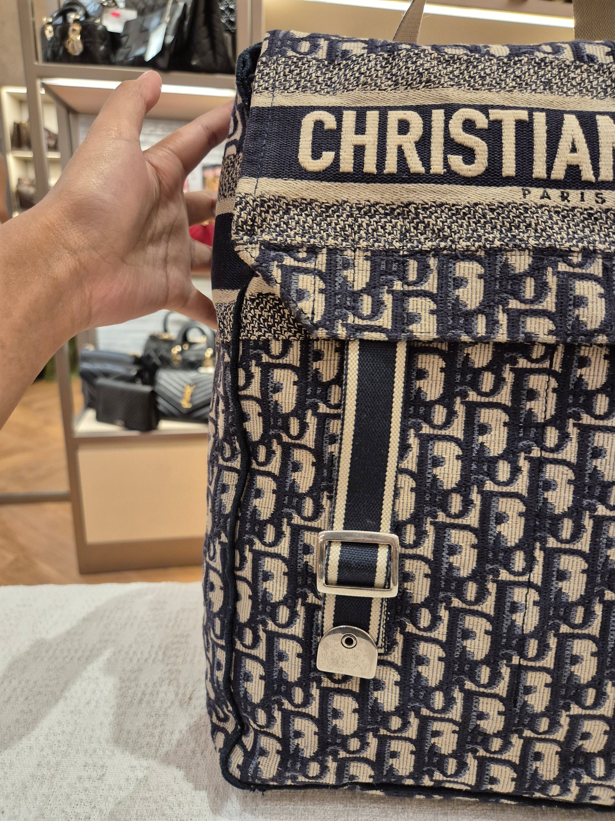 Dior Backpack Oblique Jacquard Navy