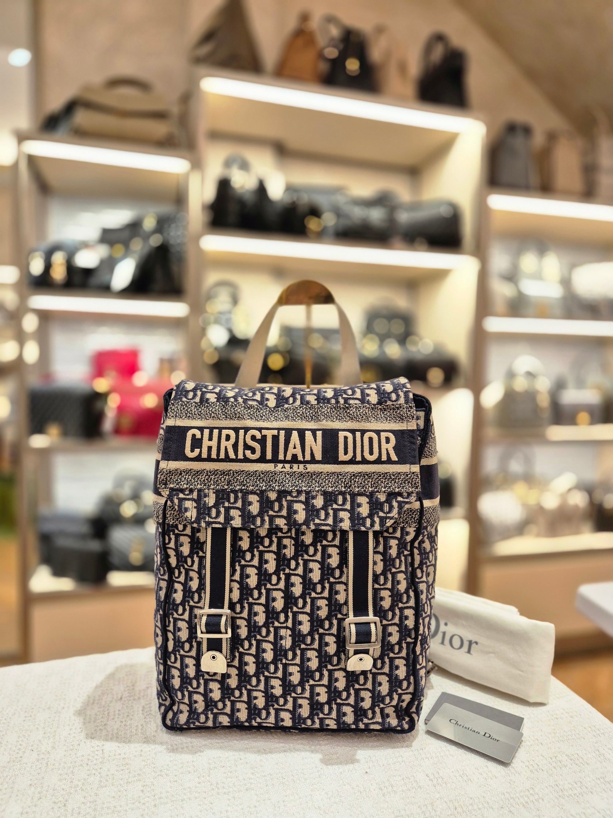 Dior Backpack Oblique Jacquard Navy