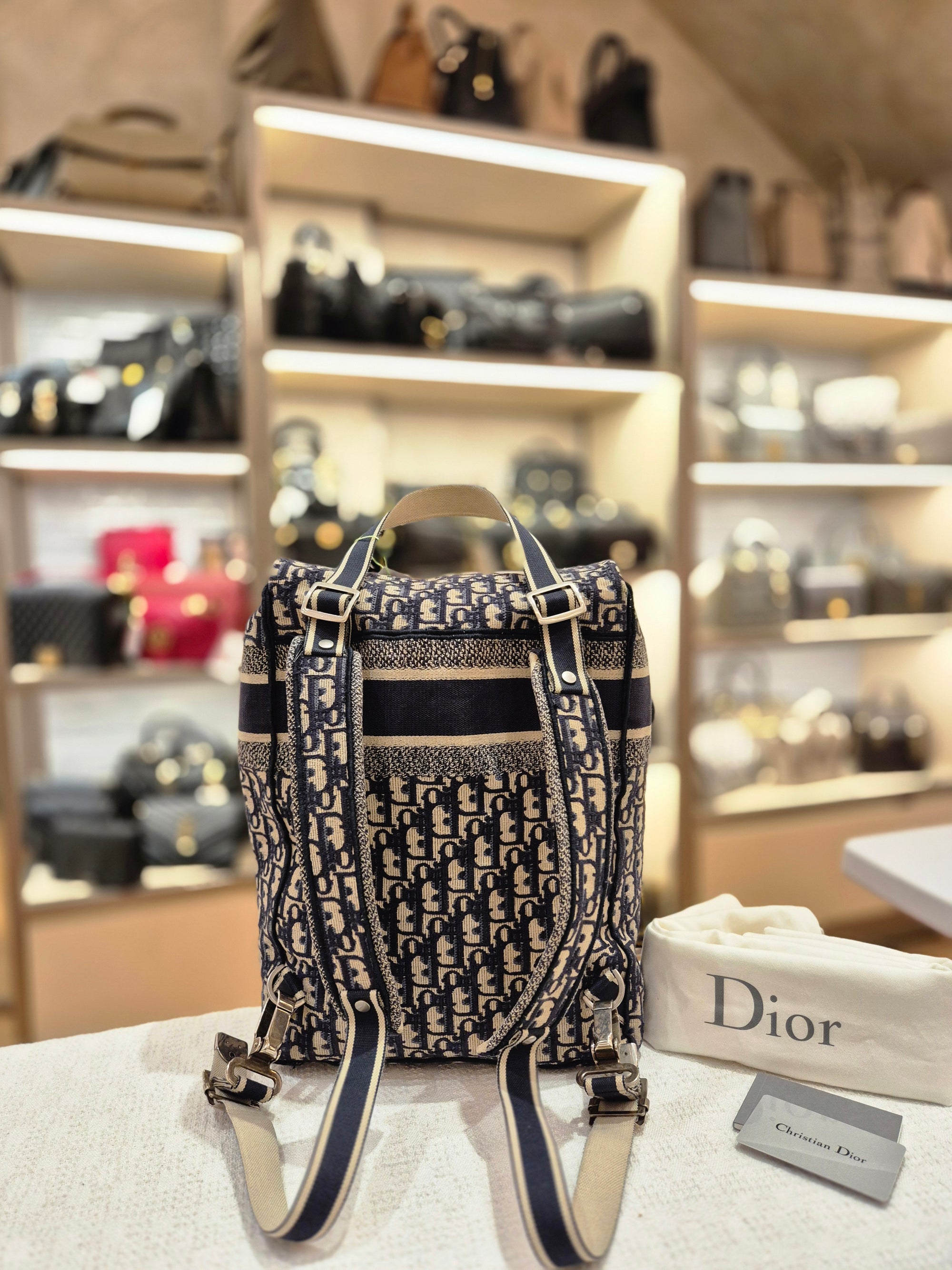 Dior Backpack Oblique Jacquard Navy