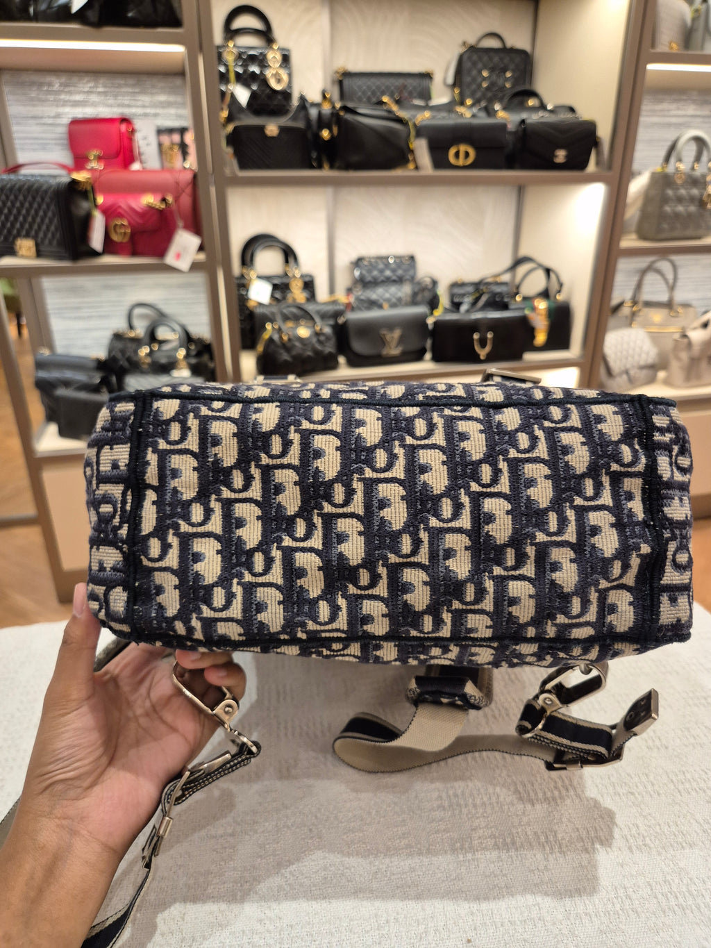 Dior Backpack Oblique Jacquard Navy