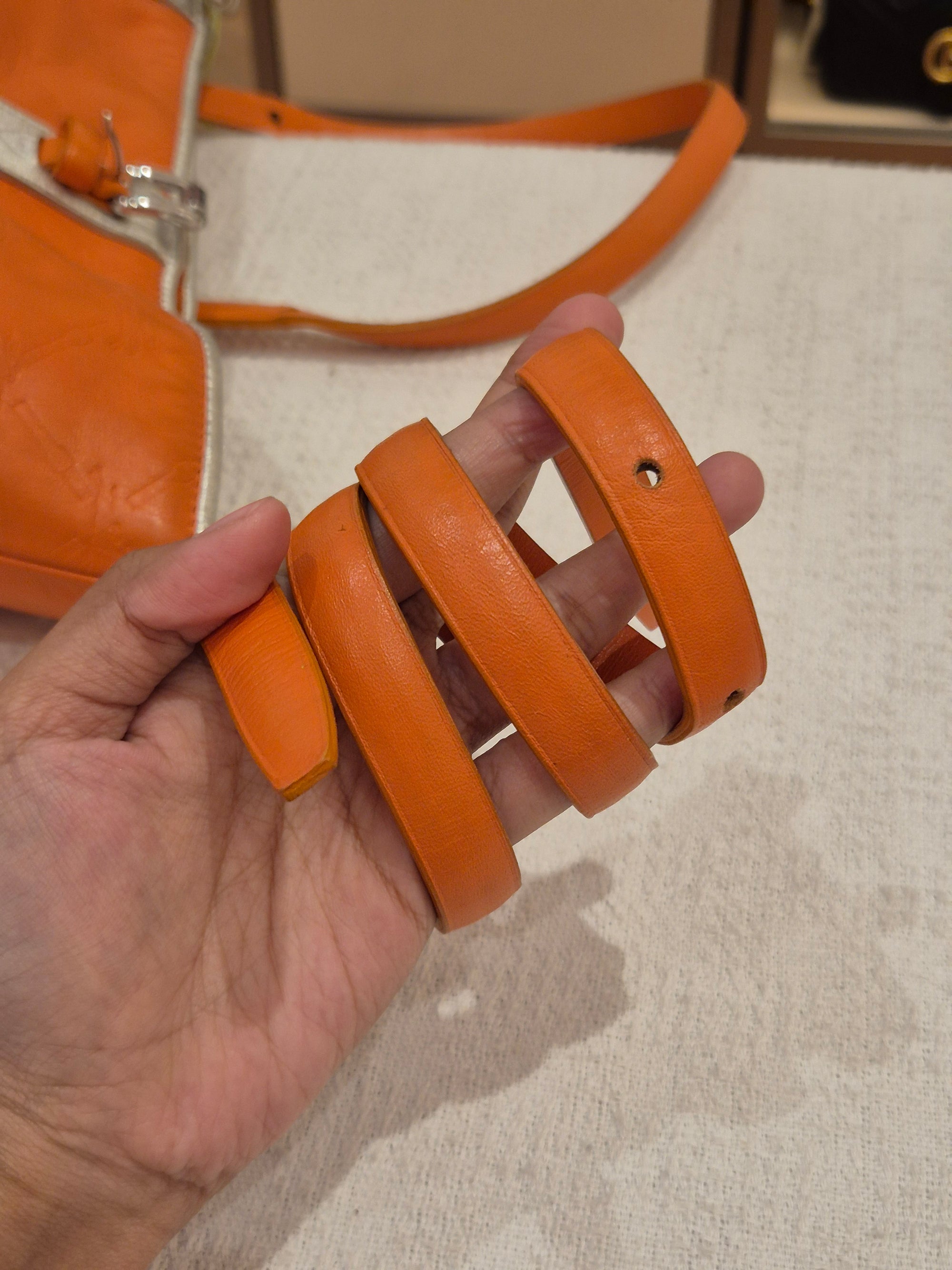 Longchamp Cuir Totebag Orange