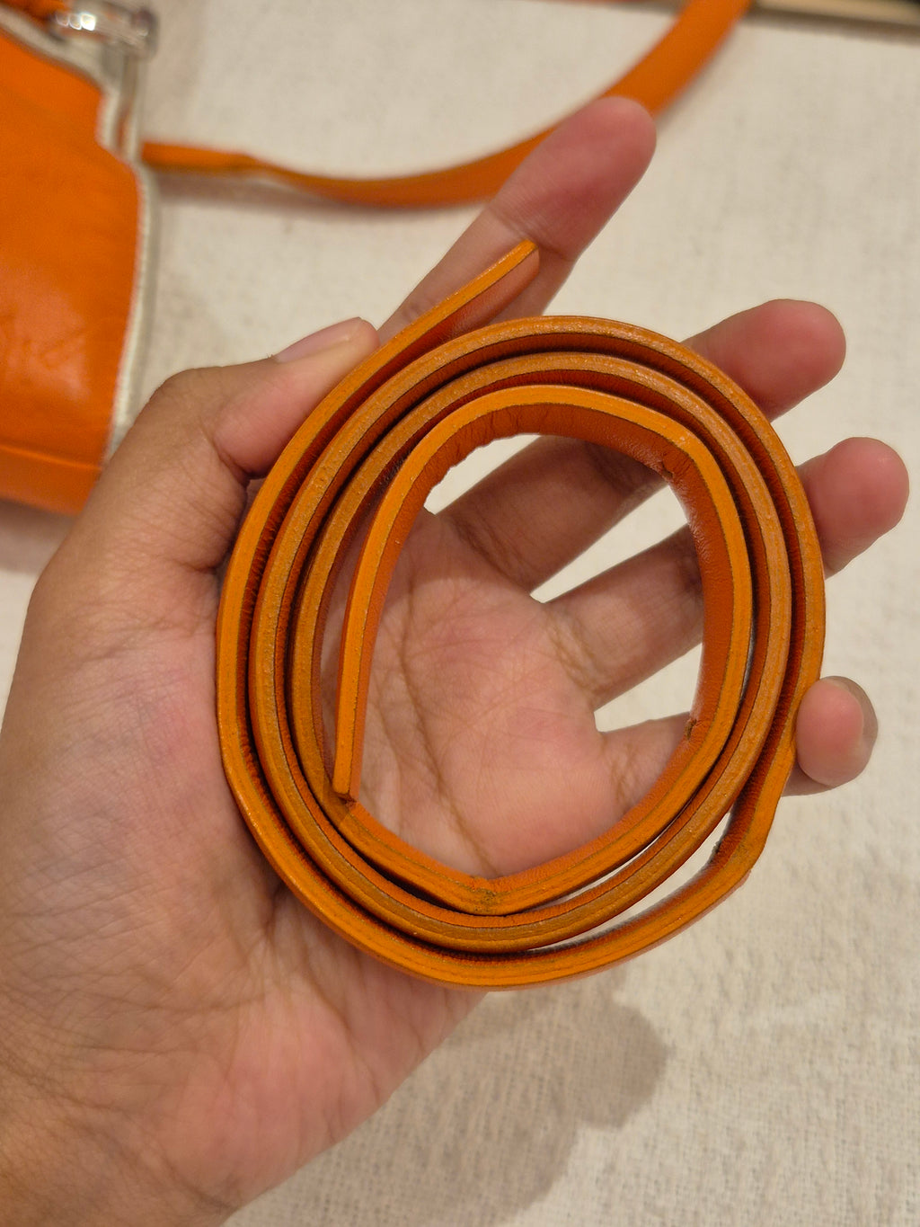 Longchamp Cuir Totebag Orange