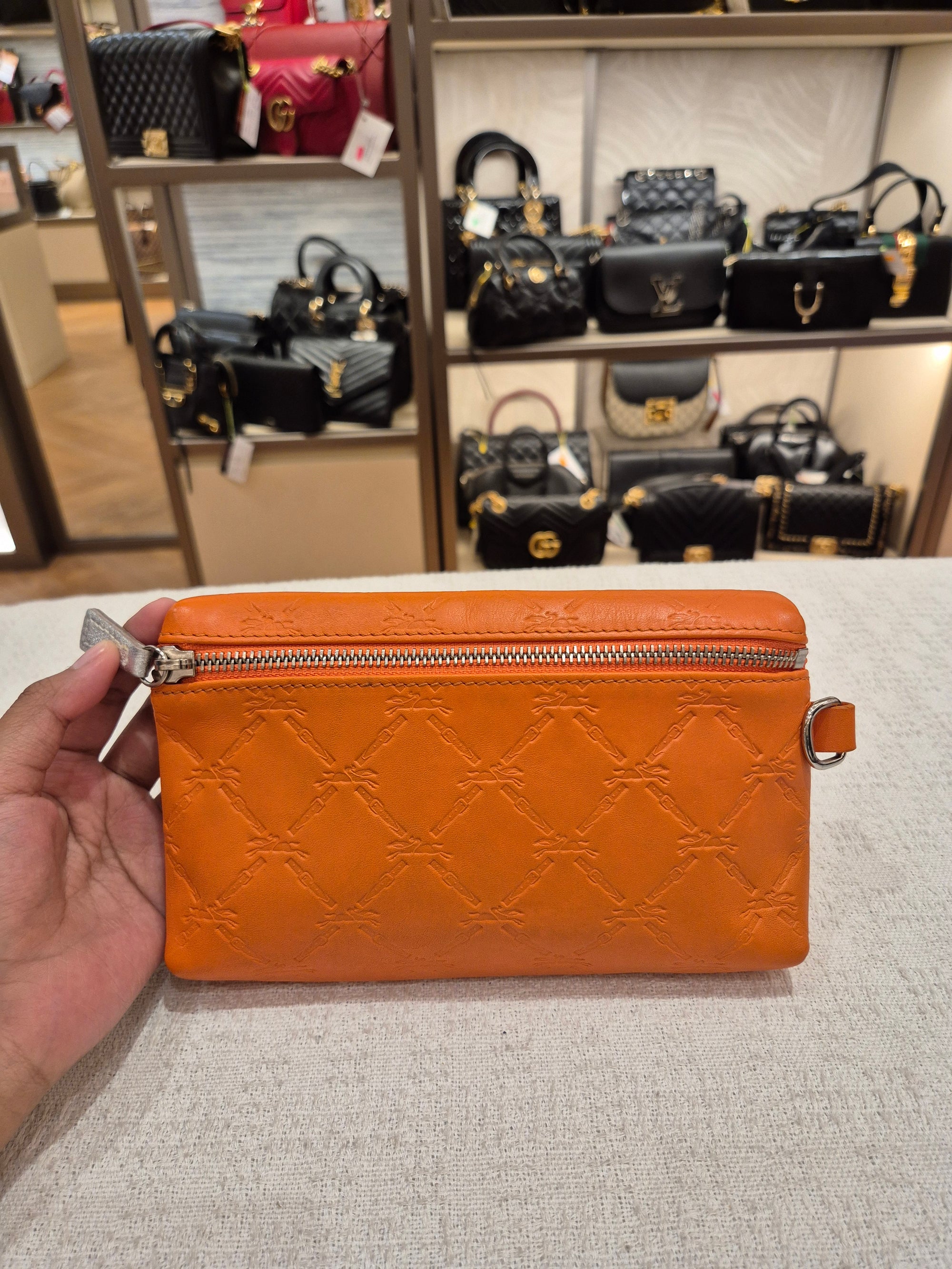 Longchamp Cuir Totebag Orange
