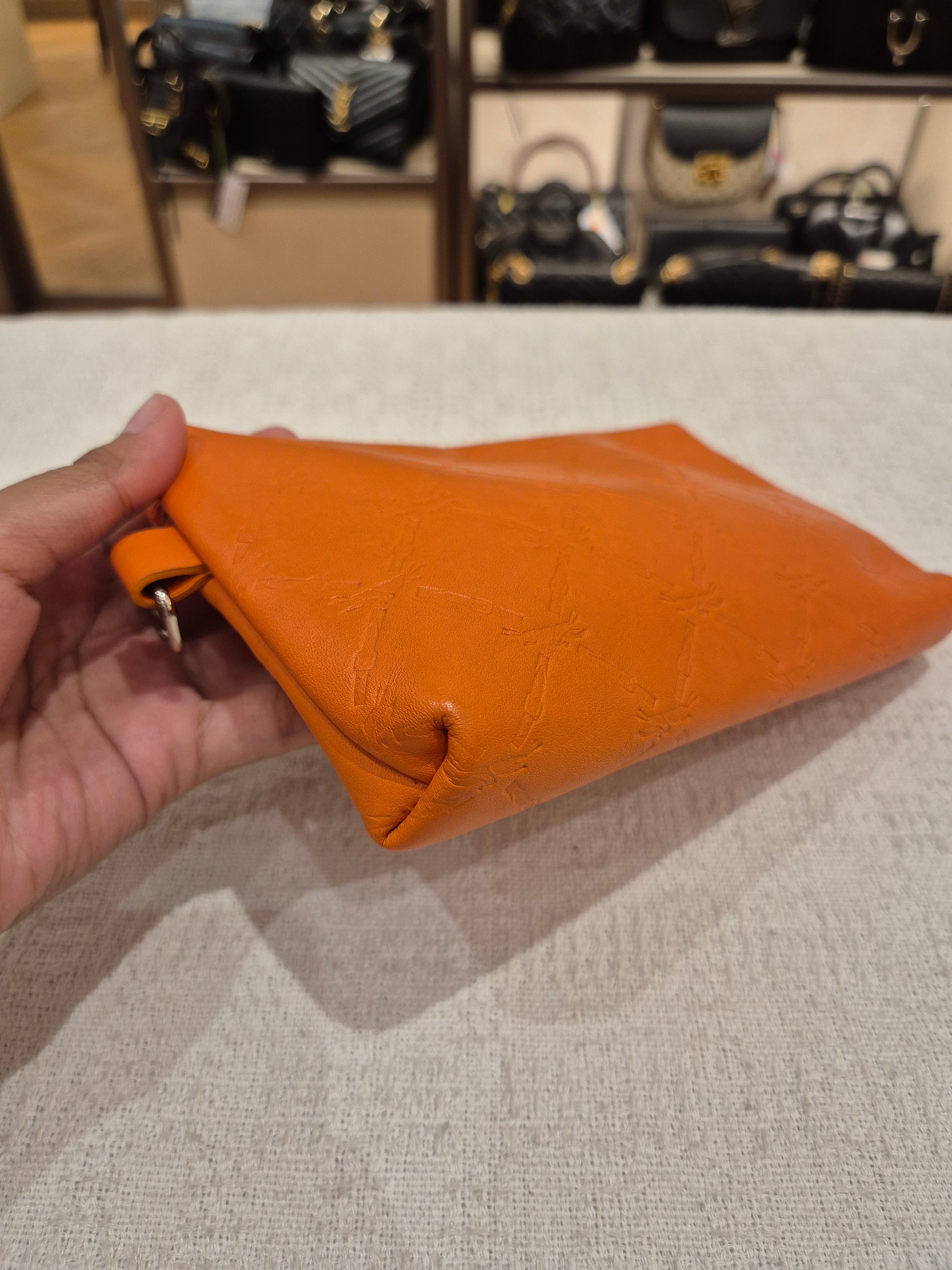 Longchamp Cuir Totebag Orange
