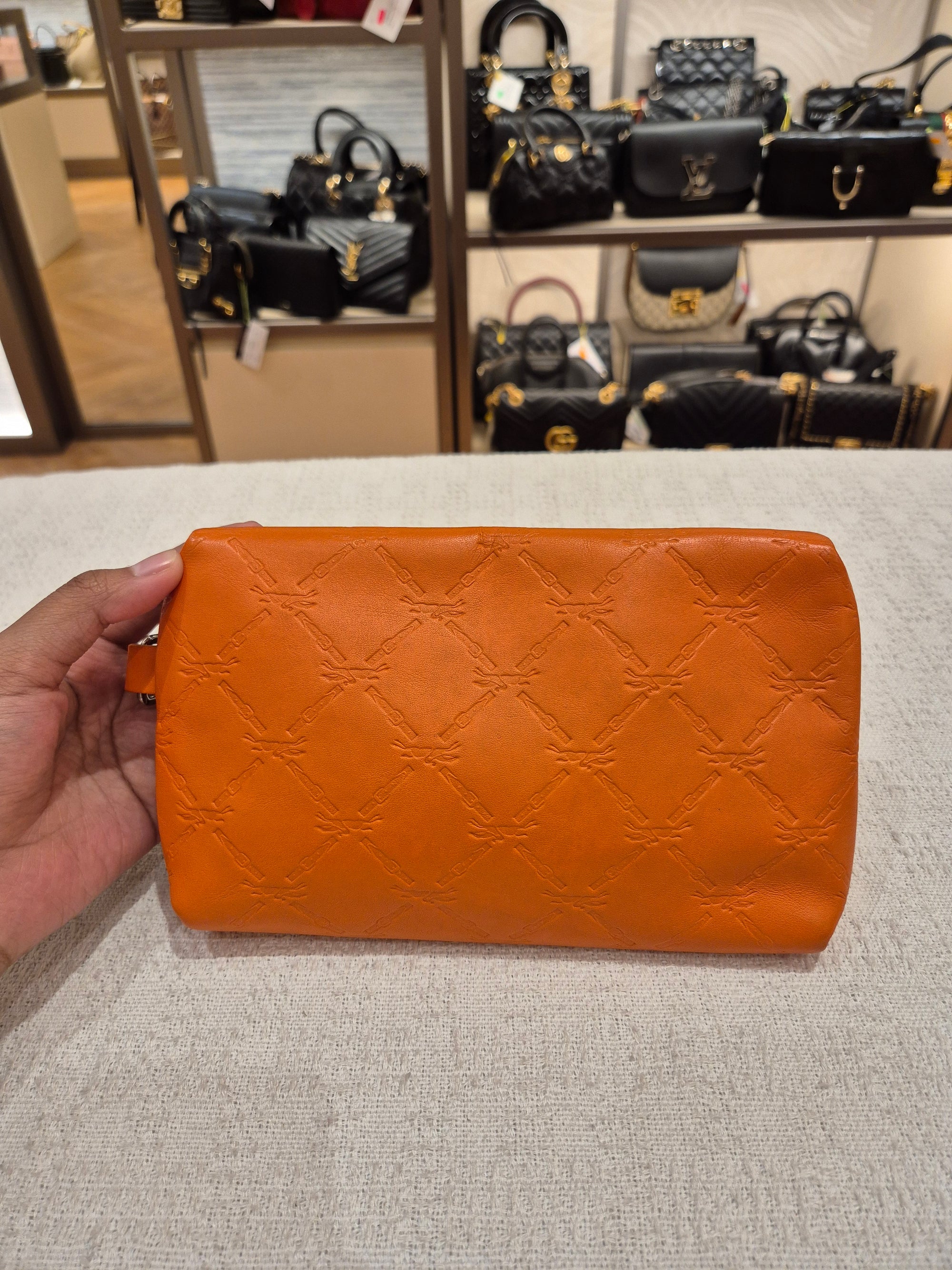 Longchamp Cuir Totebag Orange