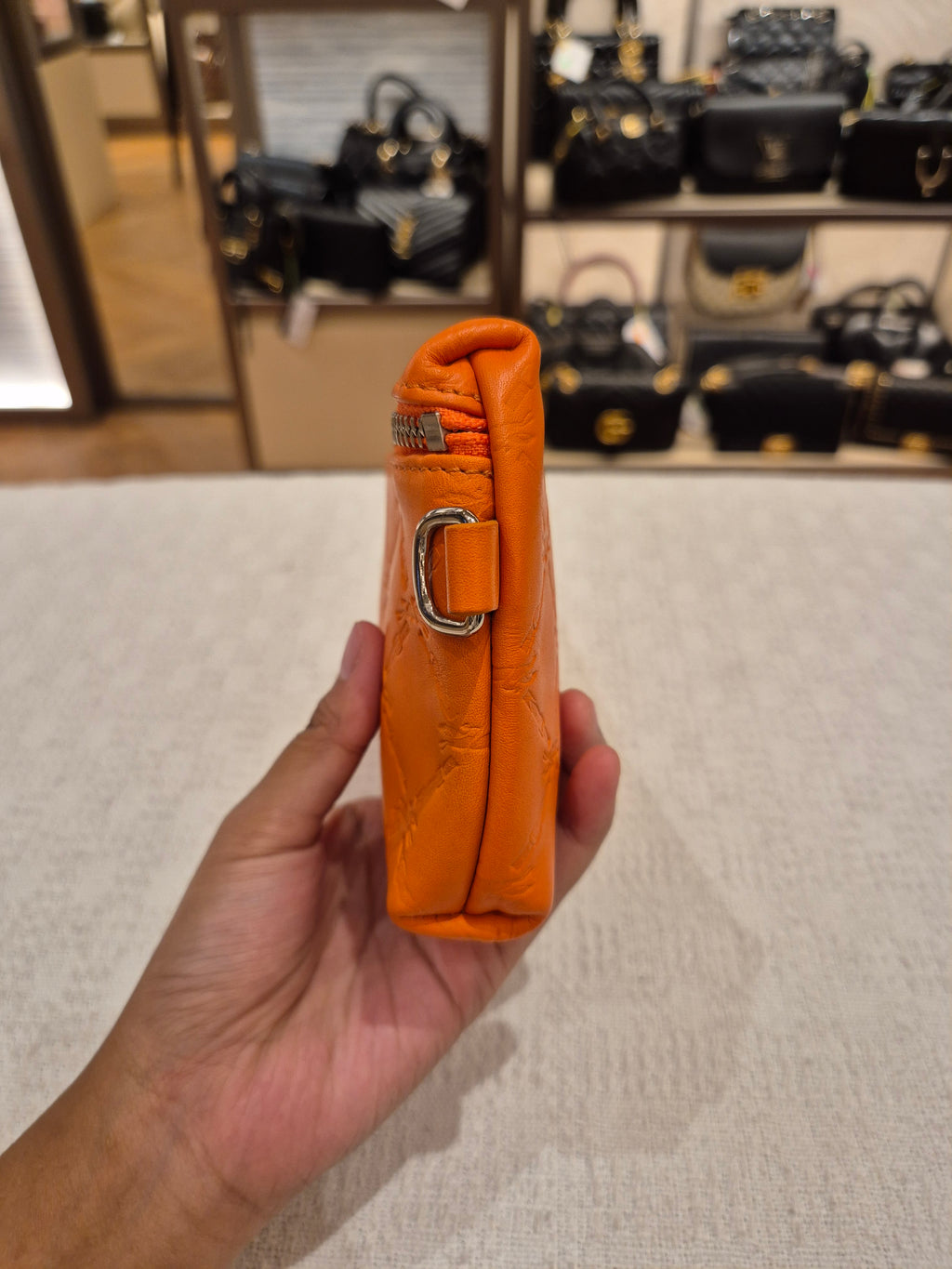 Longchamp Cuir Totebag Orange