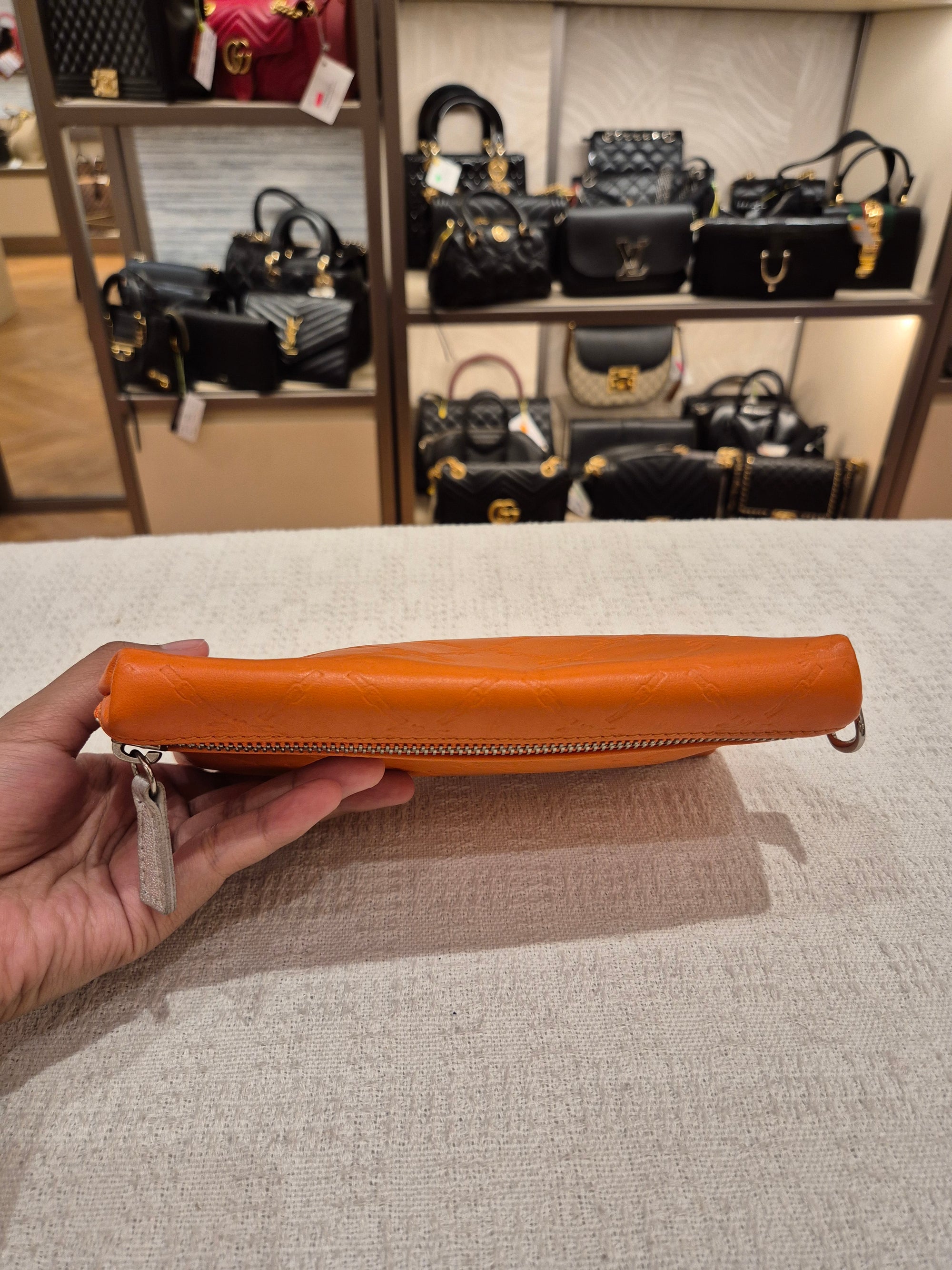 Longchamp Cuir Totebag Orange