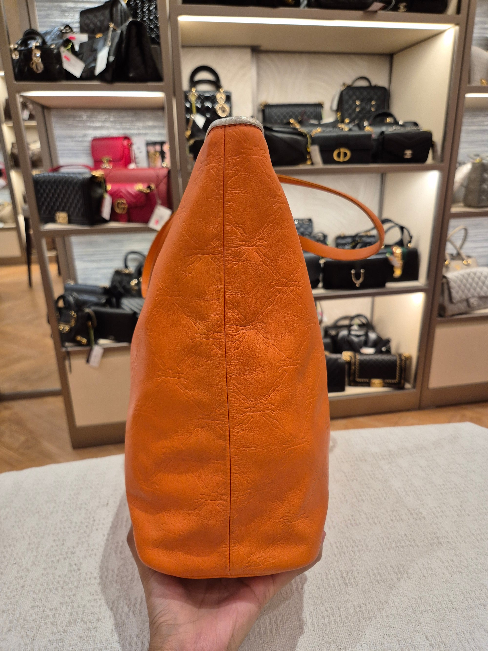 Longchamp Cuir Totebag Orange