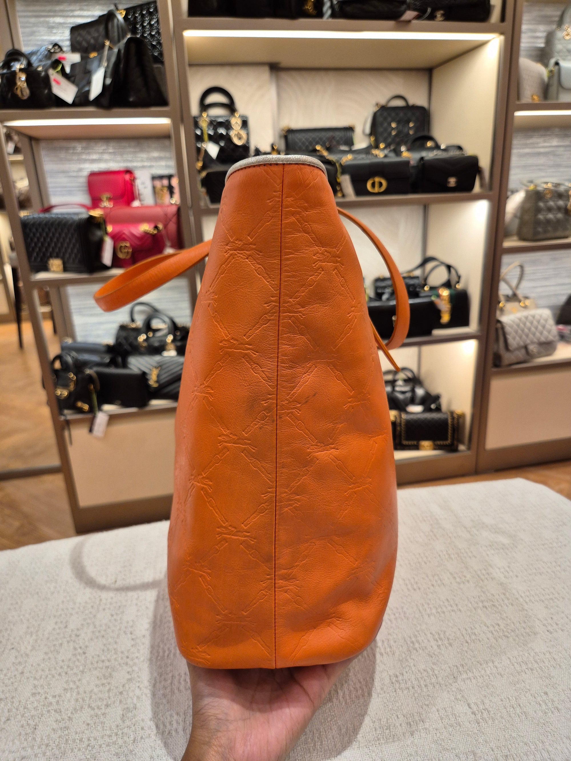Longchamp Cuir Totebag Orange