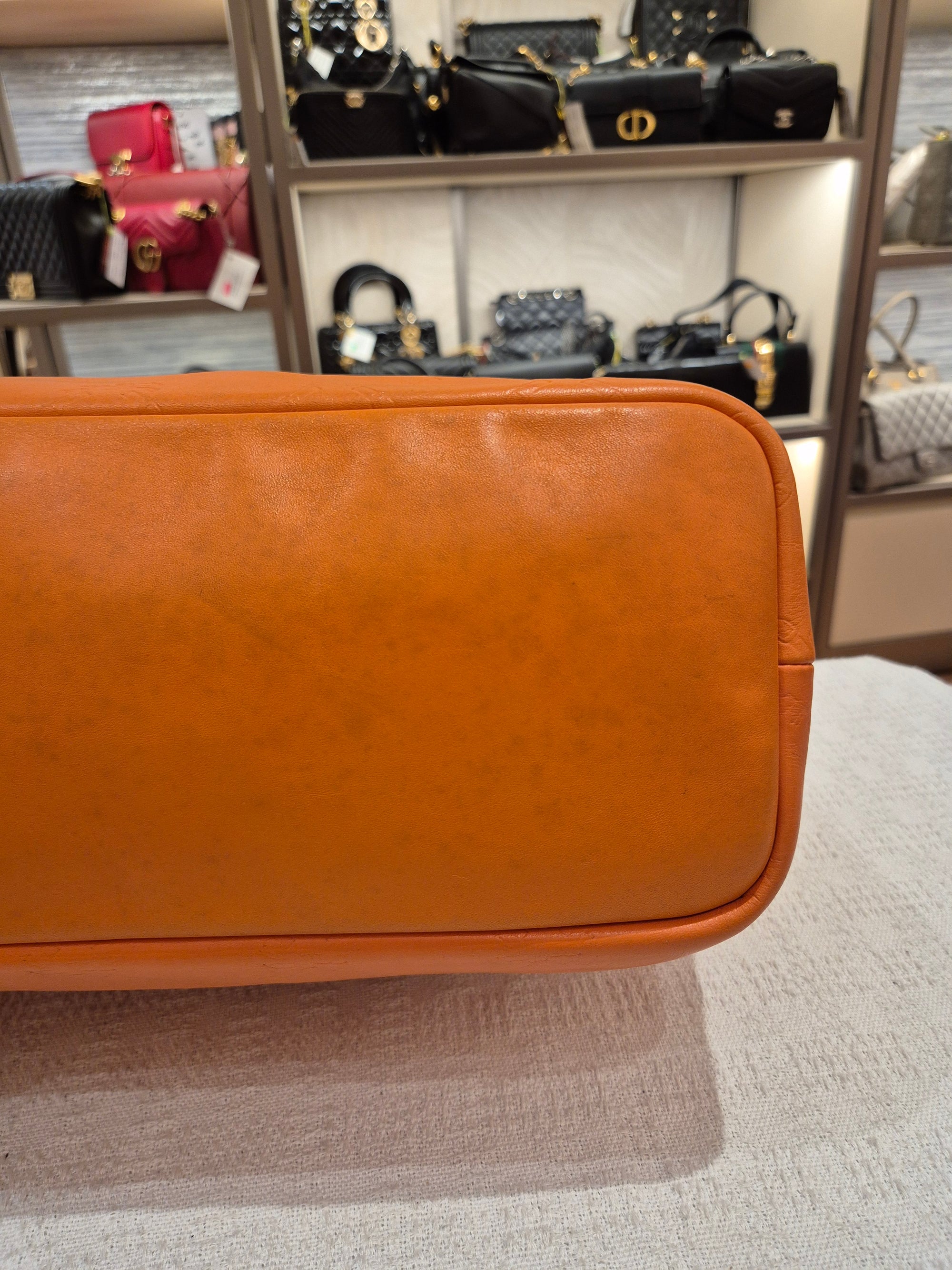 Longchamp Cuir Totebag Orange