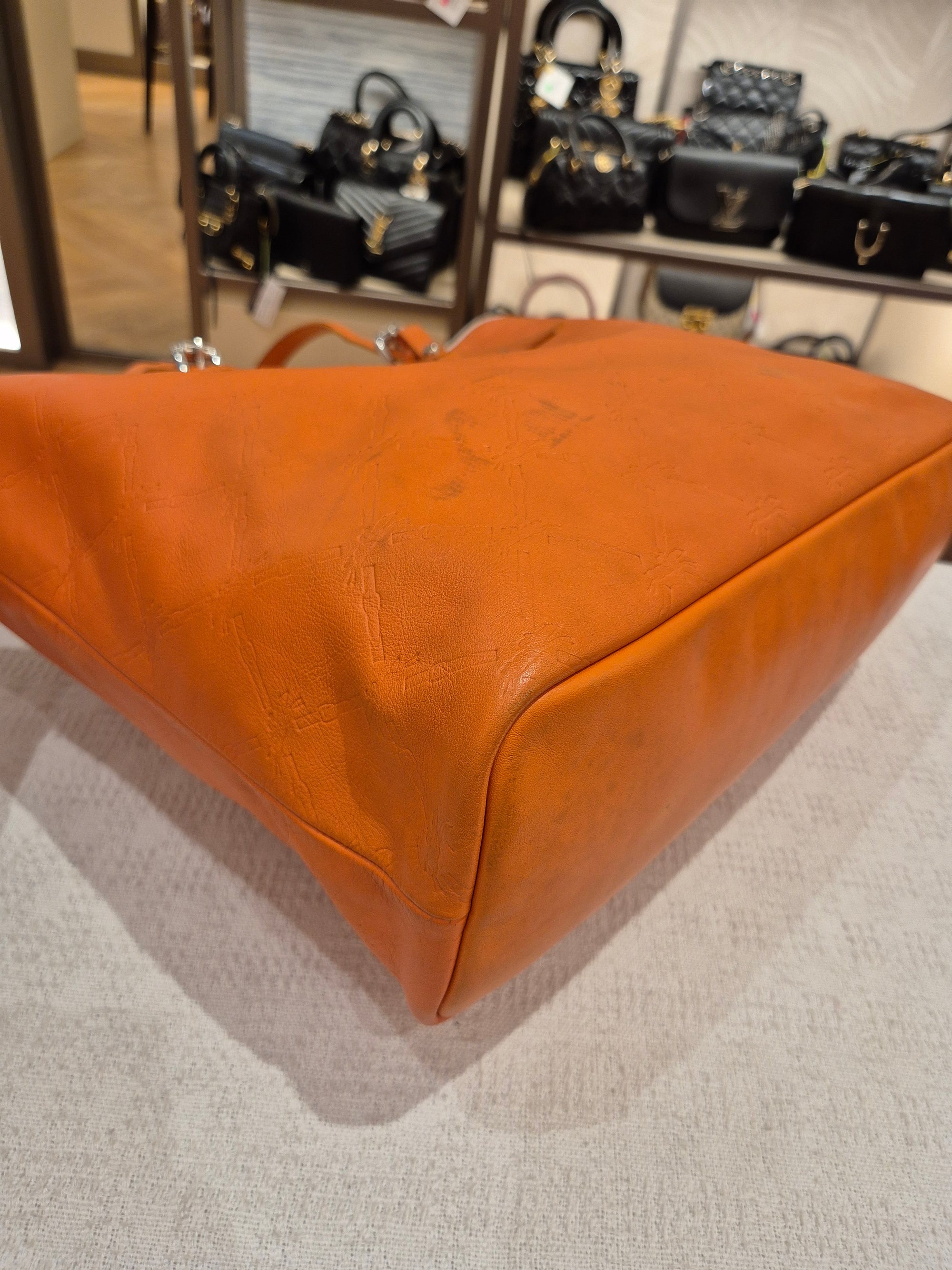 Longchamp Cuir Totebag Orange