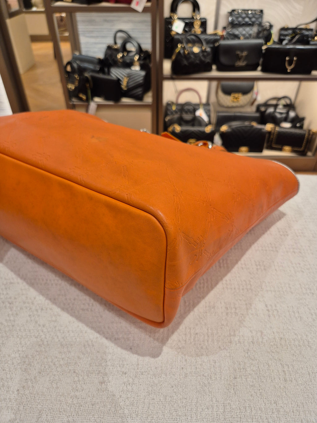 Longchamp Cuir Totebag Orange