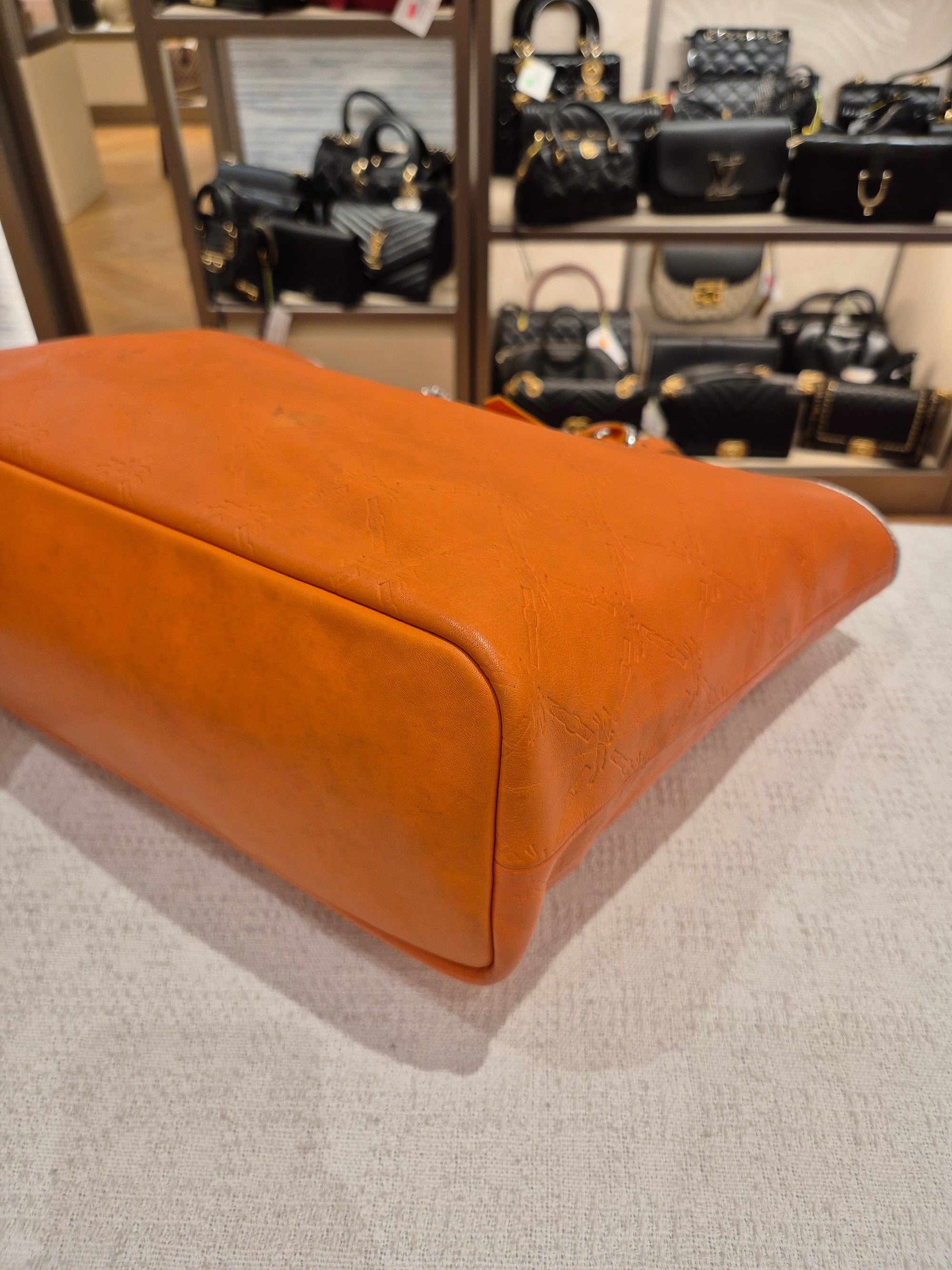 Longchamp Cuir Totebag Orange