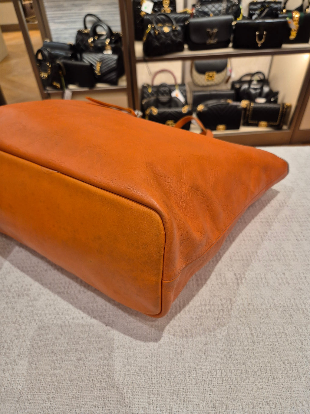 Longchamp Cuir Totebag Orange
