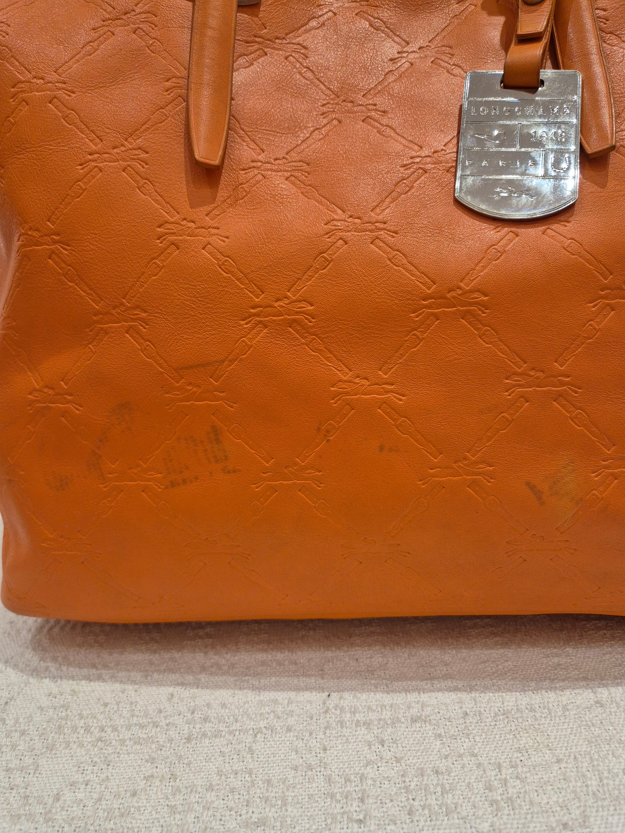 Longchamp Cuir Totebag Orange