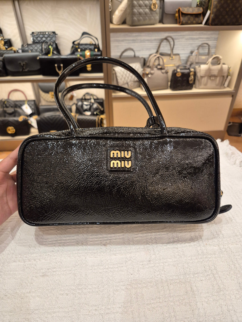 Miu Miu Beau Patent Leather Tote