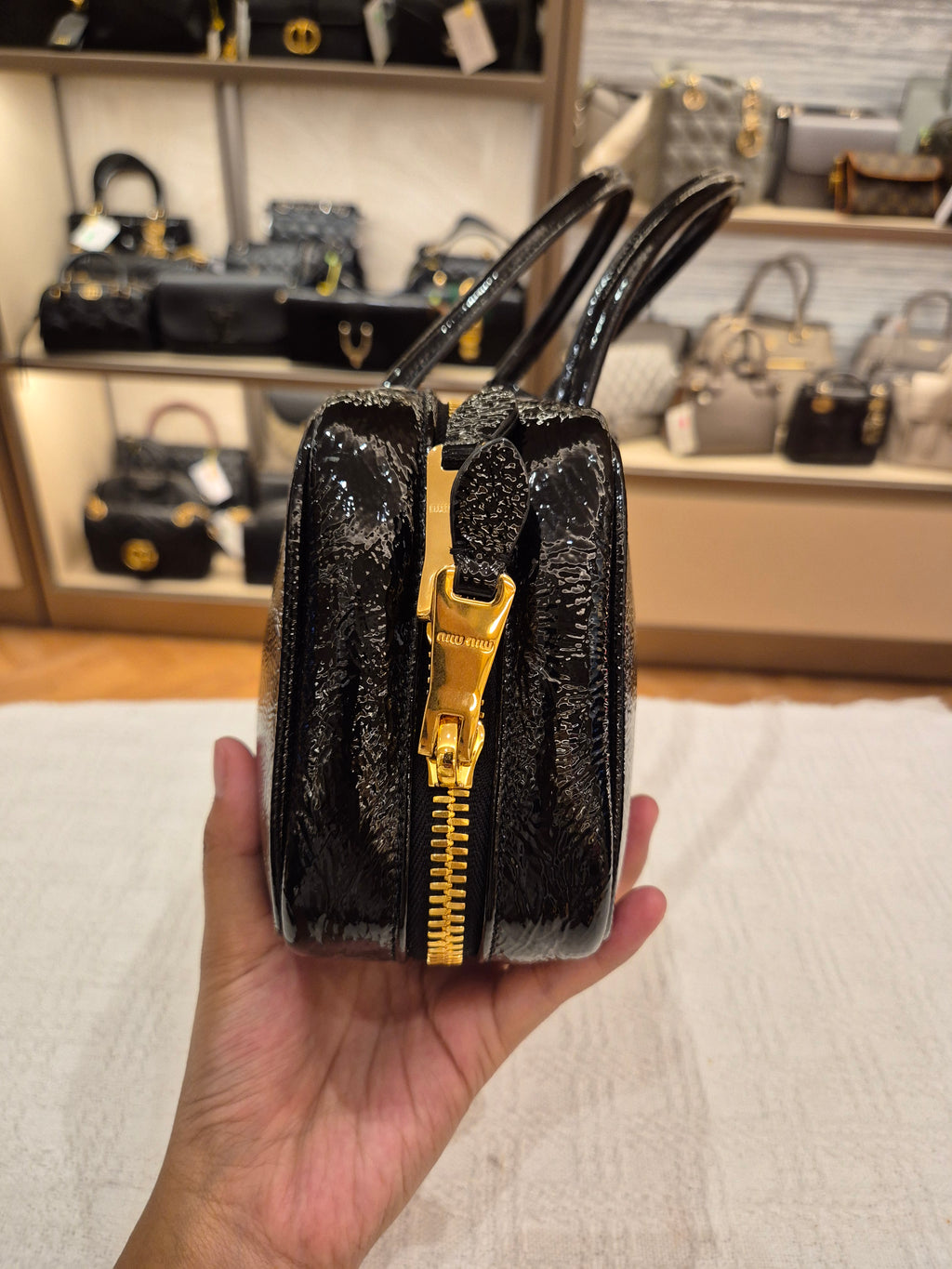 Miu Miu Beau Patent Leather Tote